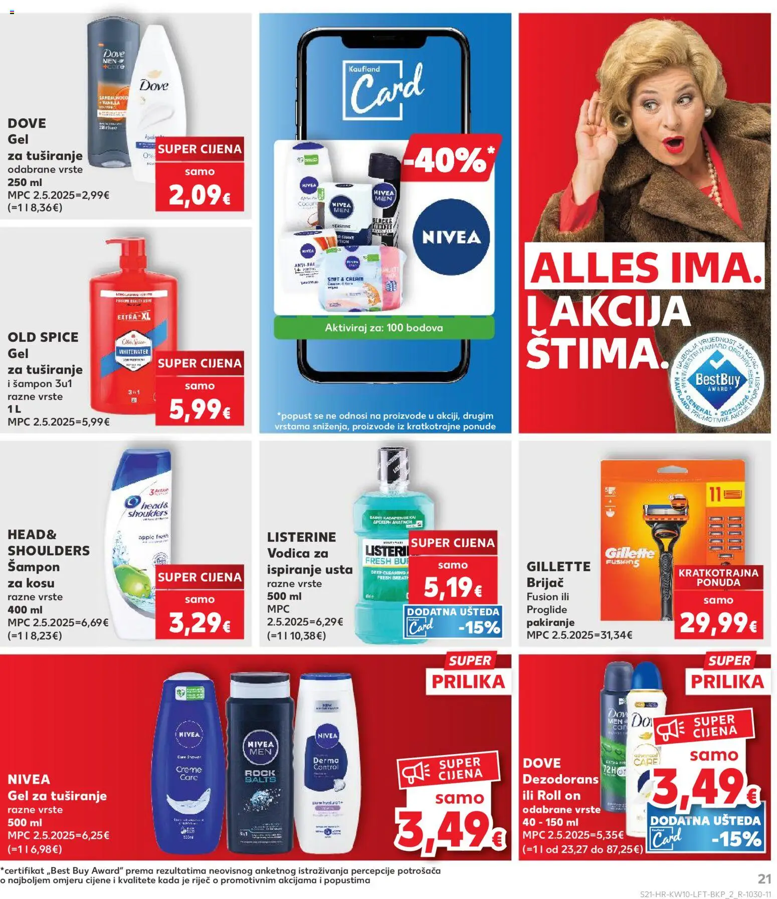 Kaufland katalog | vrijedi od 04.03.2026 | Stranica: 21 | Proizvodi: Brijač, Gel za tuširanje, Dove, Old Spice
