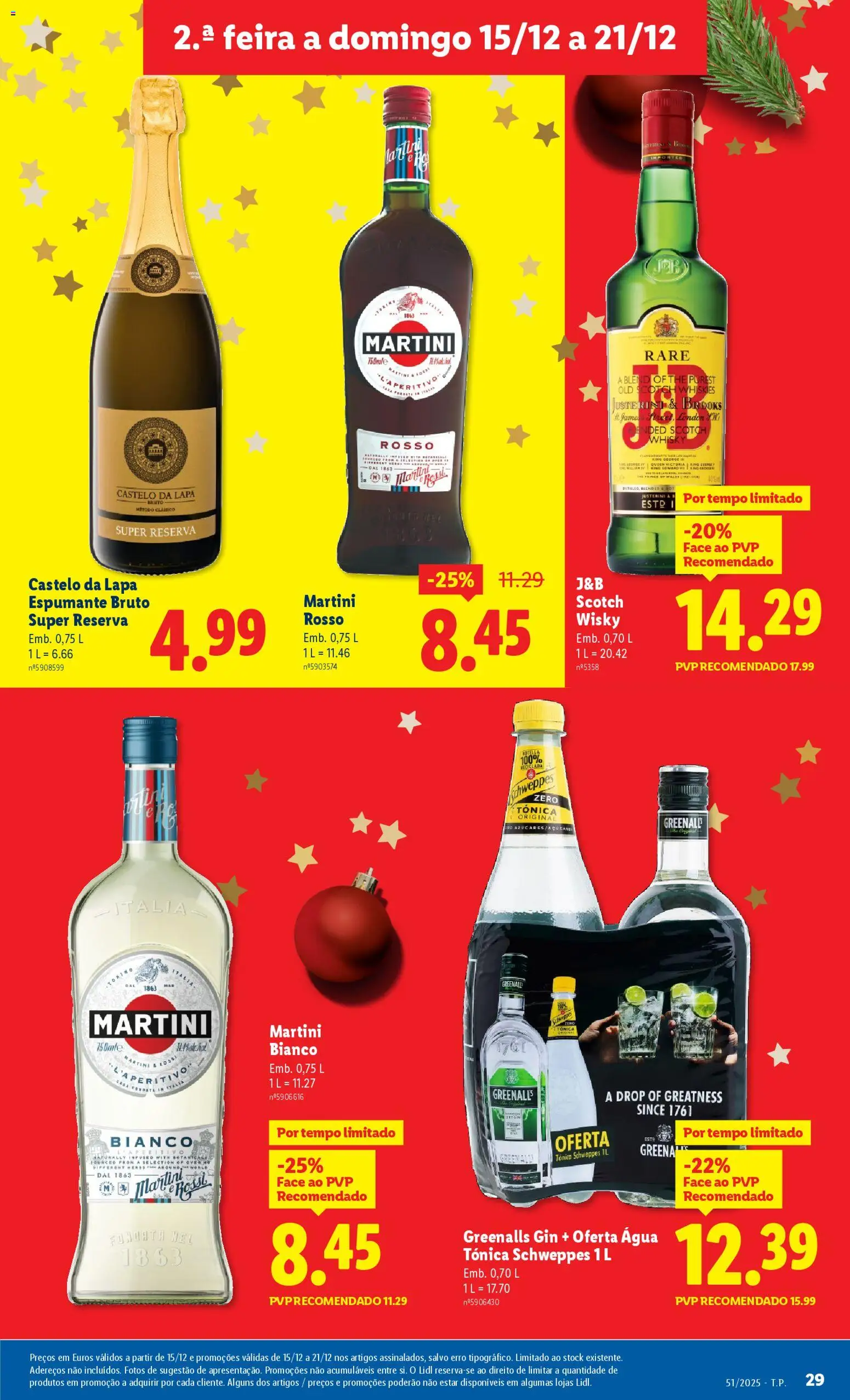 Lidl folheto │ válido de 15.12.2025 | Página: 29 | Produtos: Agua, Whisky, Espumante, Gin