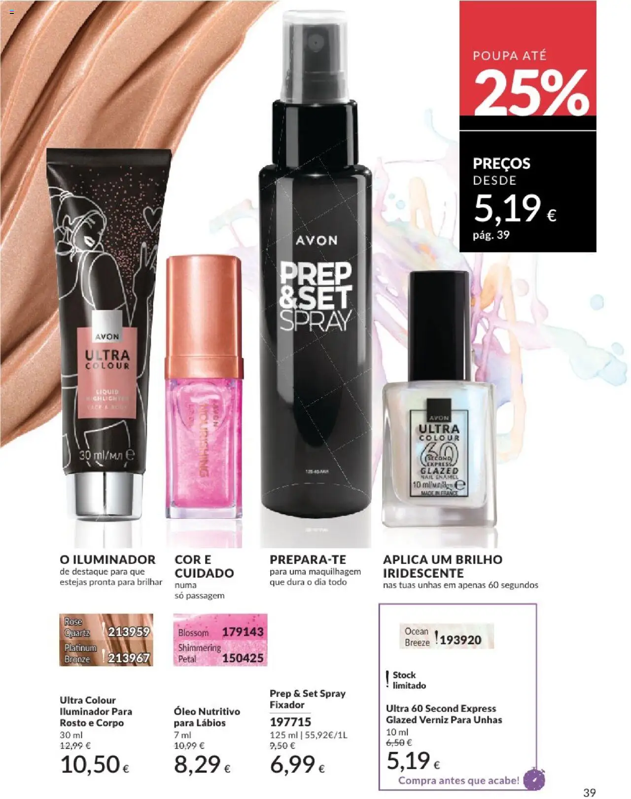 Catálogo Avon Campanha 8 │ válido de 01.08.2025 | Página: 39 | Produtos: Maquilhagem, Óleo, Verniz, Fixador