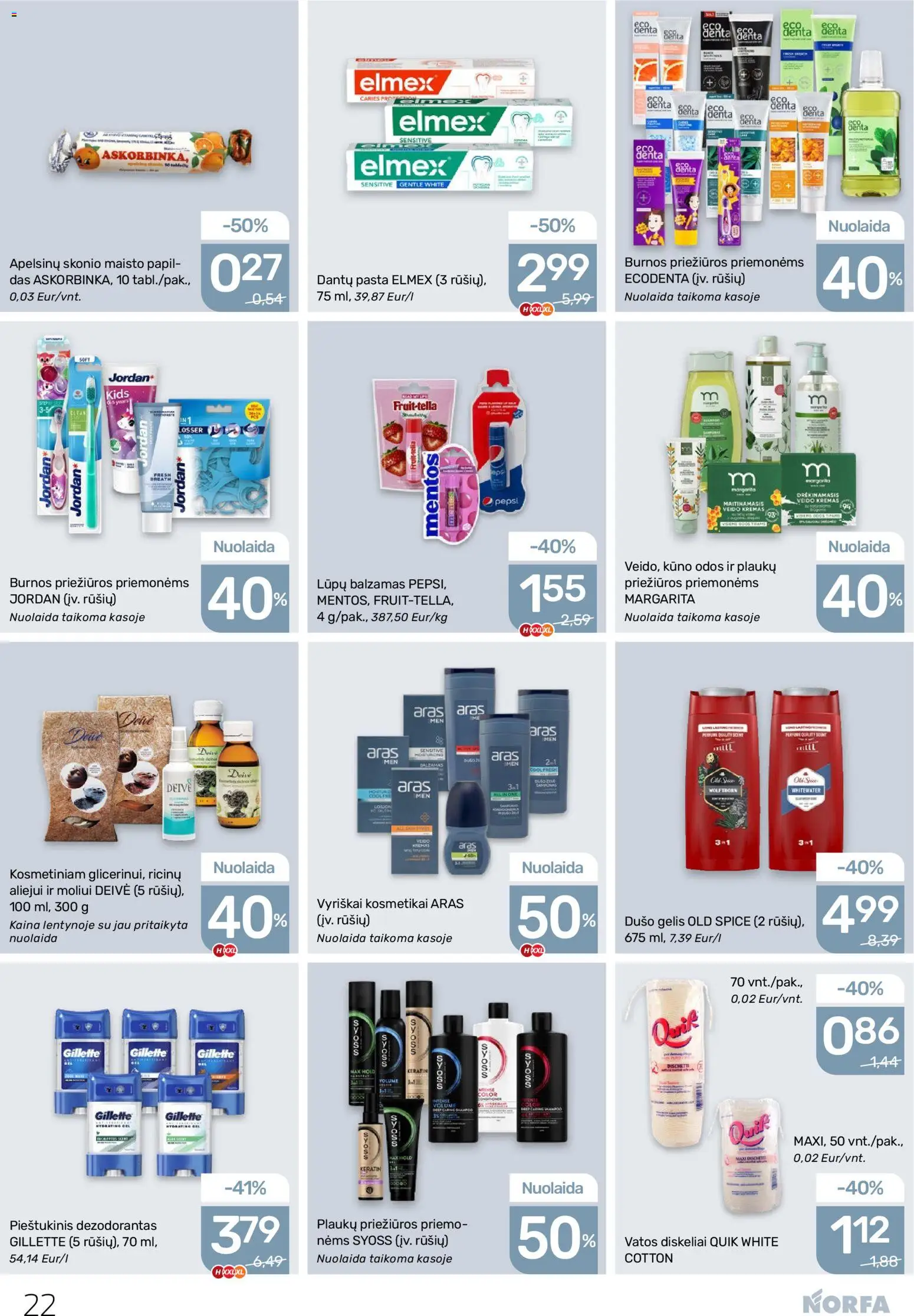 NORFA akcijos nuo 13.11.2025 | Puslapis: 22 | Prekių: Balzamas, Kremas, Dezodorantas, Vatos diskeliai