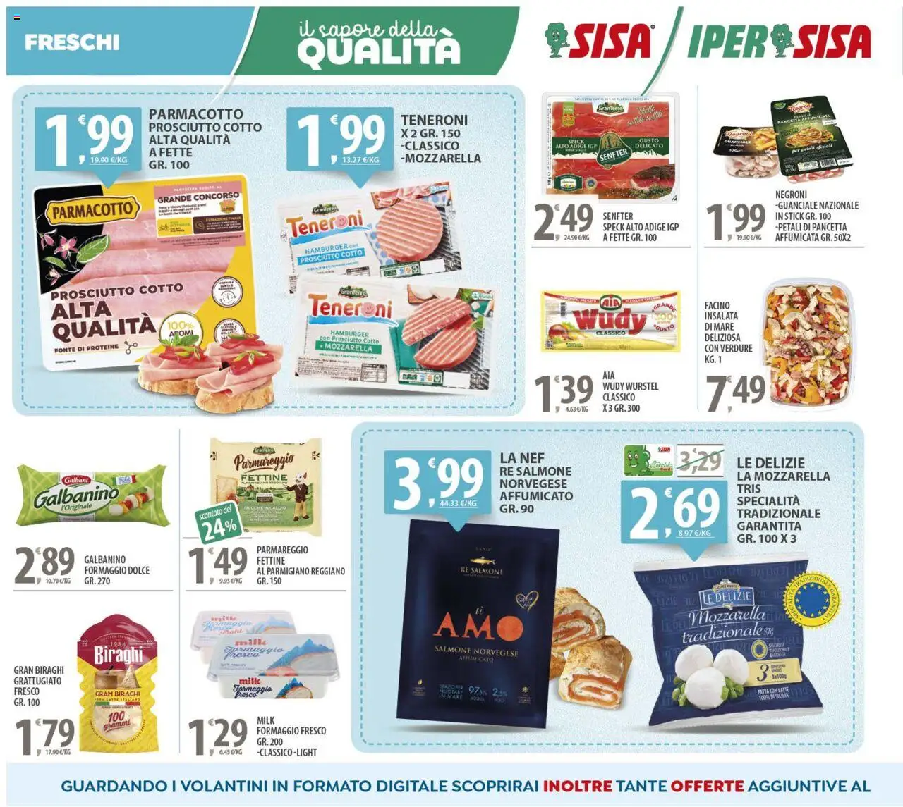 Volantino SISA del 23.09.2025 | Pagina: 6 | Prodotti: Latte, Parmigiano, Hamburger, Guanciale