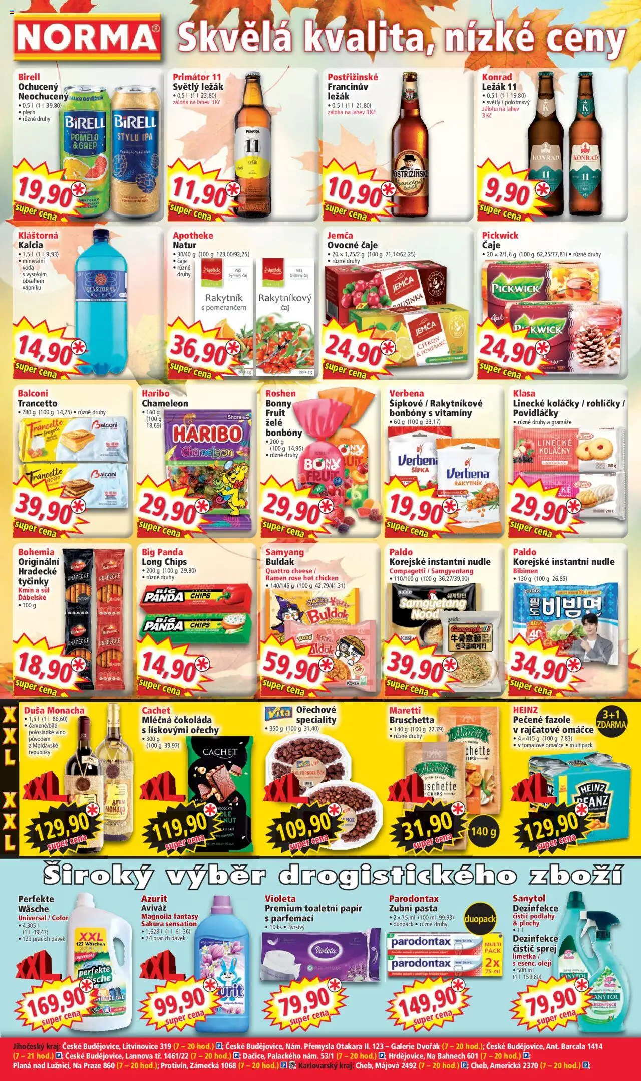 Norma leták od 22.09.2025 | Strana: 4 | Produkty: Čokoláda, Haribo, Tyčinky, Toaletní papír