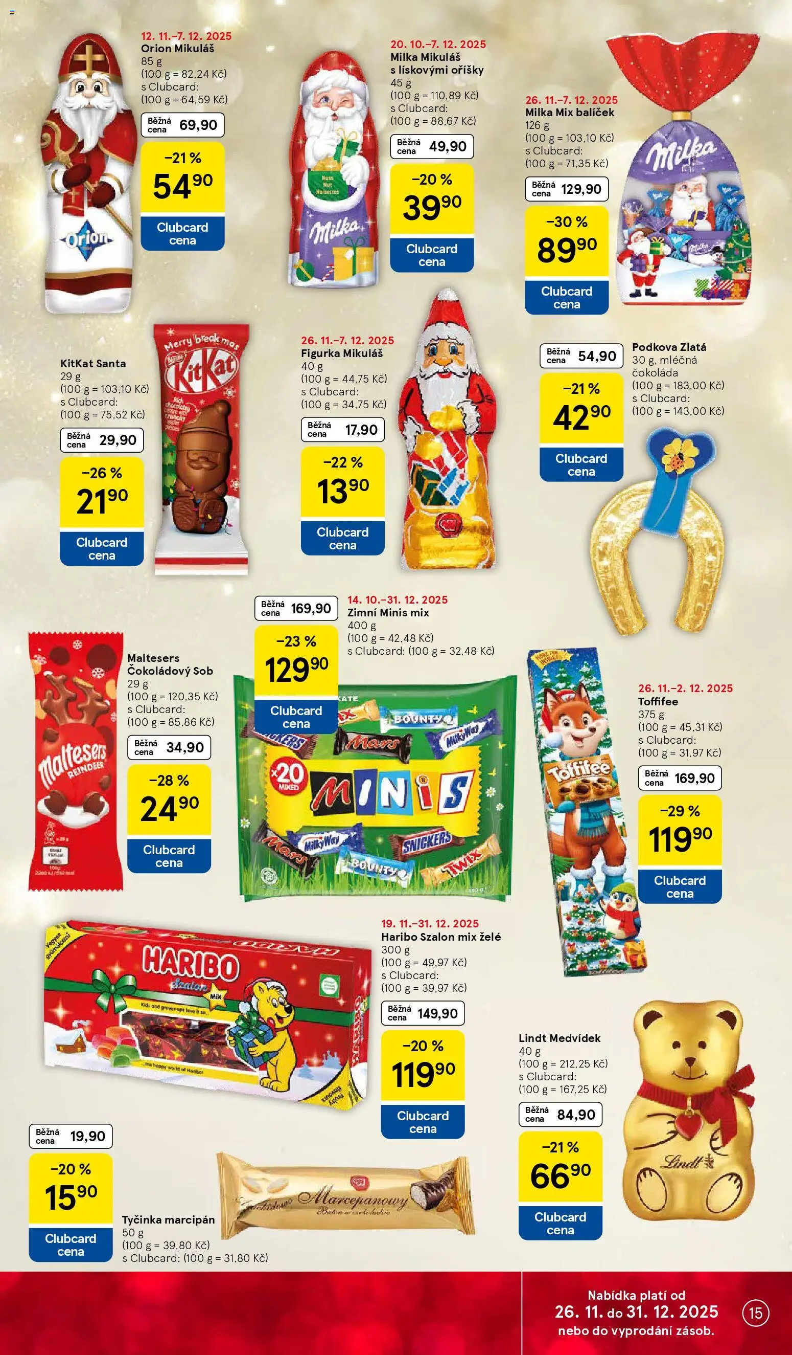 Tesco Black Friday od 26.11.2025 | Strana: 15 | Produkty: Haribo, Toffifee, Oříšky, Marcipán