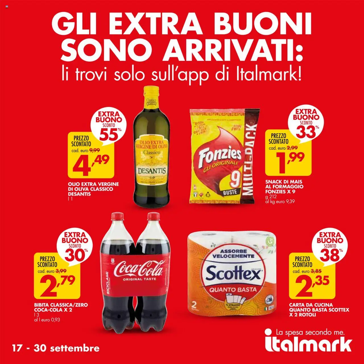 Volantino Italmark del 17.09.2025 | Pagina: 14 | Prodotti: Formaggio, Olio, Bibita, Mais
