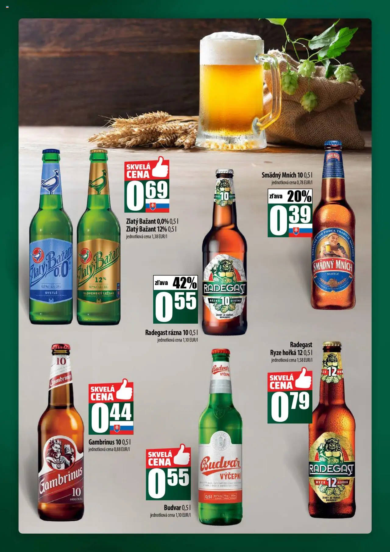 COOP Jednota široká ponuka │ platný od 31.07.2025 | Strana: 48 | Produkty: Budvar, Zlatý Bažant, Smädný Mních, Gambrinus