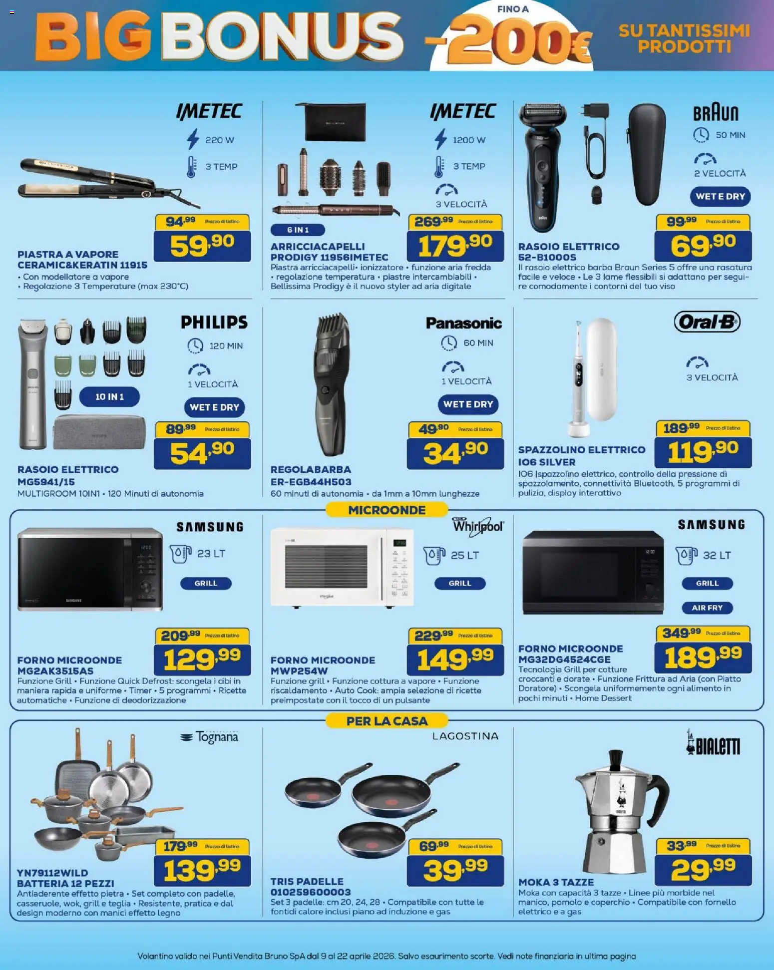 Volantino BRUNO del 09.04.2026 | Pagina: 24 | Prodotti: Arricciacapelli, Teglia, Spazzolino, Batteria