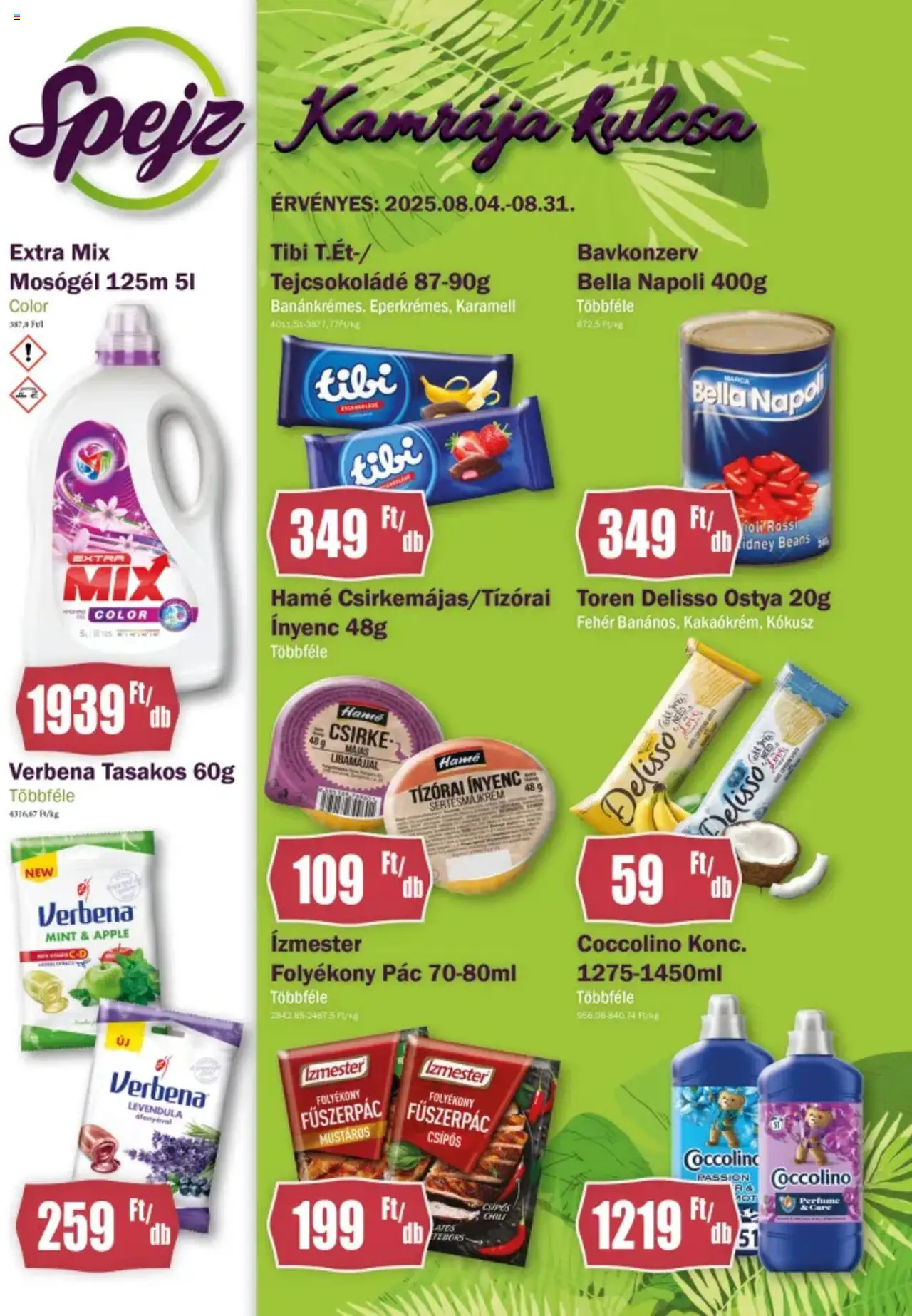 FullDiszkont akciós ujság - amely érvényes a következő dátumtól: 04.08.2025 | Oldal: 1 | Termékek: Kokusz, Mosógél, Tejcsokoládé, Levendula