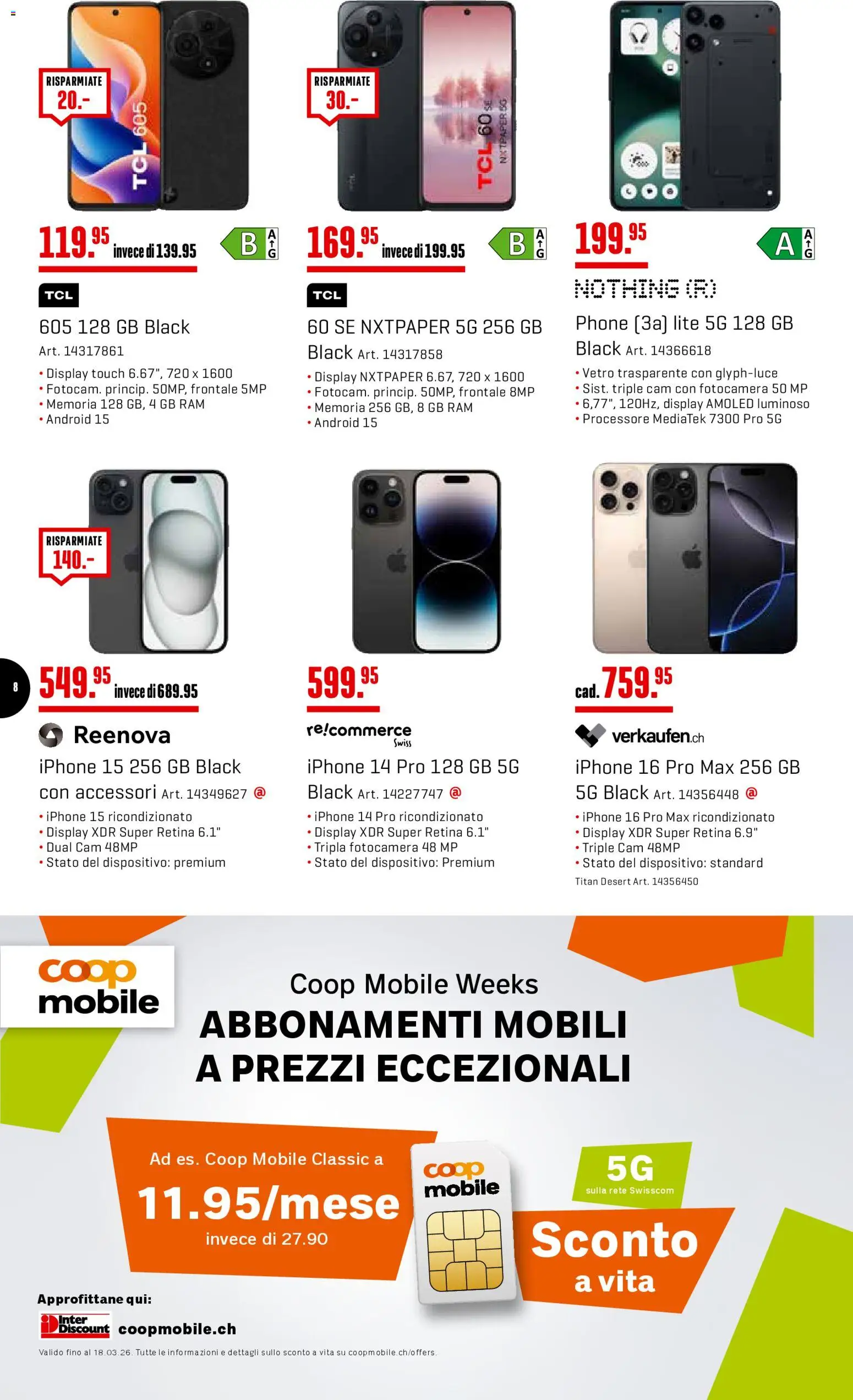 Interdiscount aktionen IT – gültig ab 09.03.2026 | Seite: 8 | Produkte: Iphone