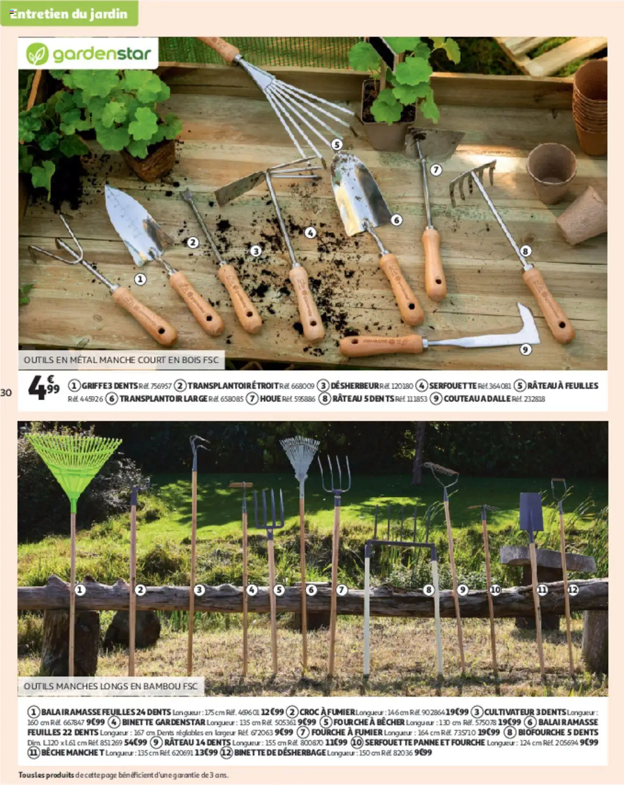 | Page: 30 | Produits: Couteau, Balai, Rateau