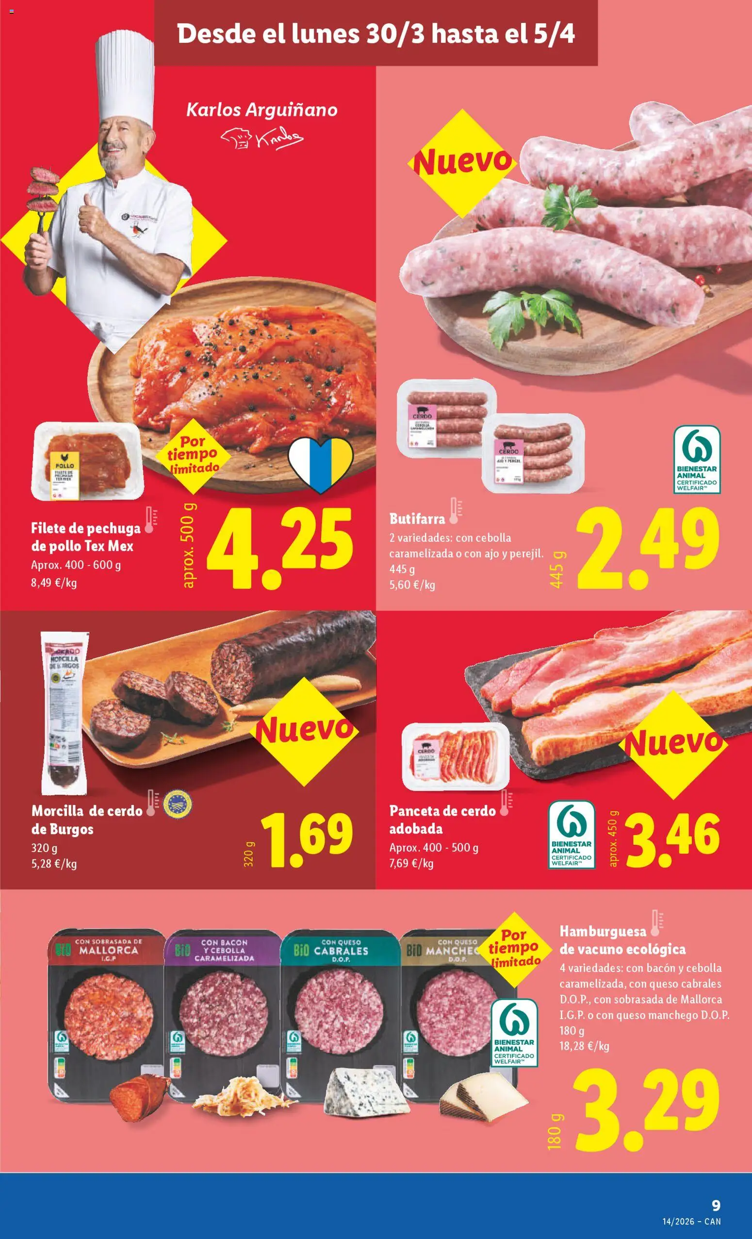Lidl folleto │ válido desde el 30.03.2026 | Página: 9 | Productos: Queso, Ηλεκτρικός φούρνος, Cerdo, Παγωμένο τσάι