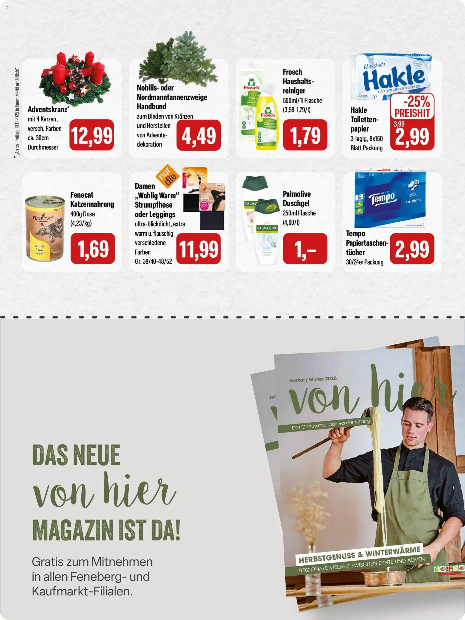 Feneberg Angebote – gültig ab 20.11.2025 | Seite: 15 | Produkte: Duschgel, Tempo, Leggings, Toilettenpapier