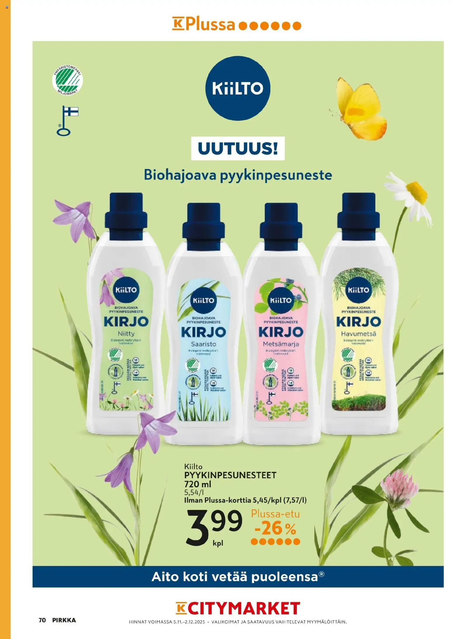 K-Citymarket - Pirkka – voimassa 05.11.2025 alkaen | Sivu: 69