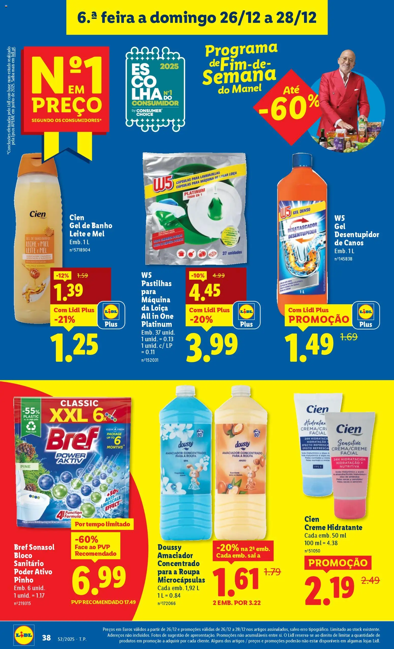 Lidl folheto │ válido de 22.12.2025 | Página: 38 | Produtos: Gel de banho, Base, Leite, Creme