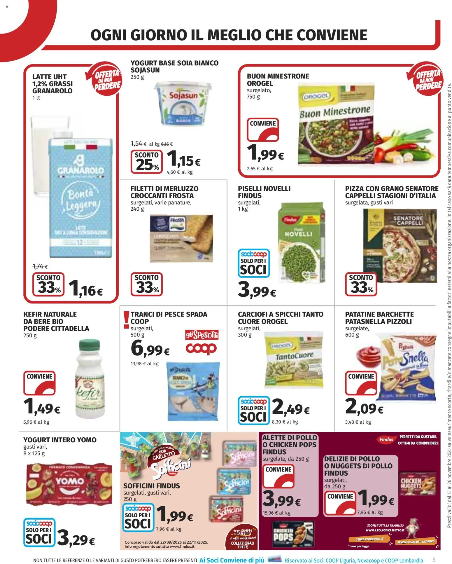 Volantino COOP del 13.11.2025 | Pagina: 5 | Prodotti: Merluzzo, Patatine, Nuggets, Data