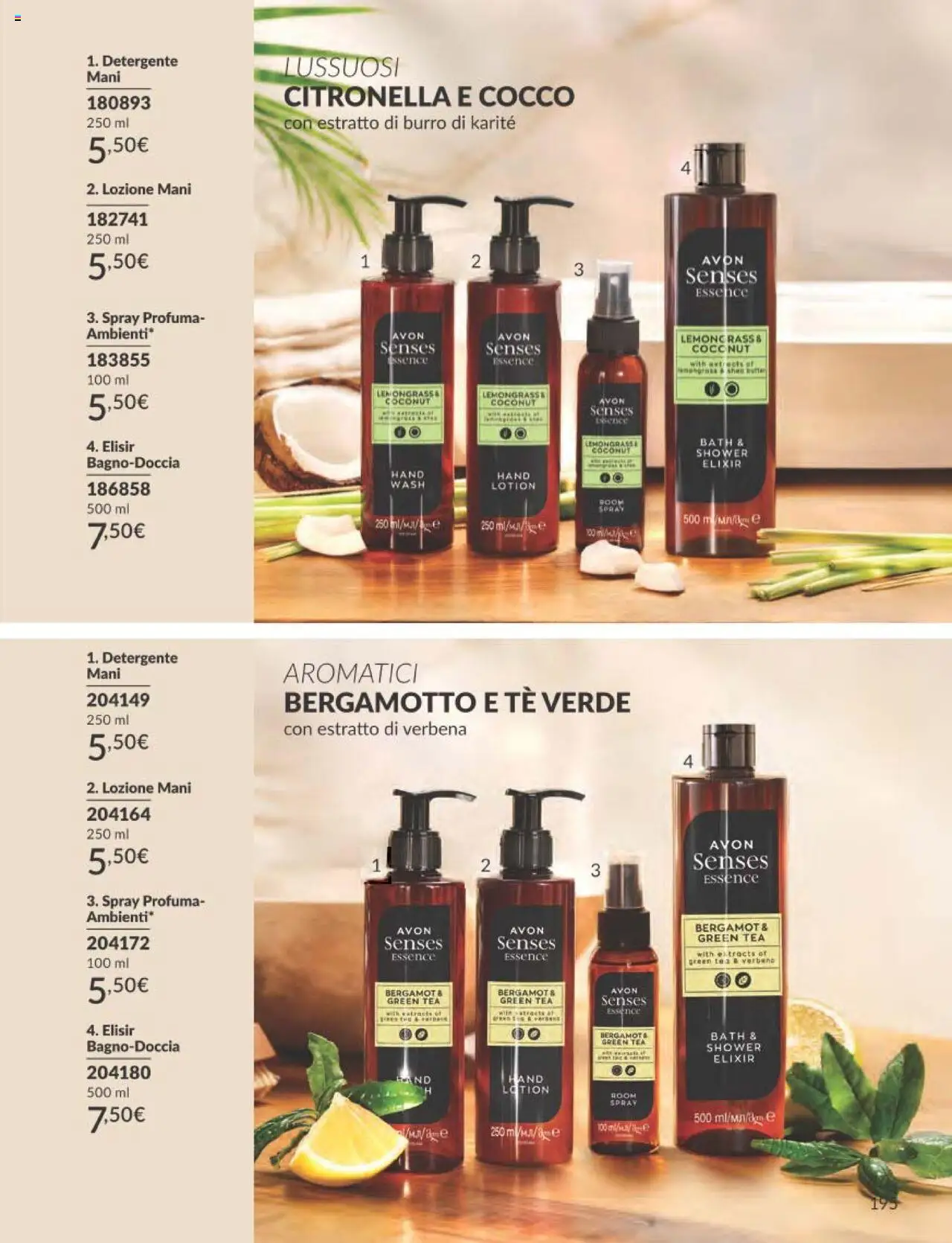 Volantino Avon del 01.09.2025 | Pagina: 195 | Prodotti: Tè, Citronella, Burro, Cocco