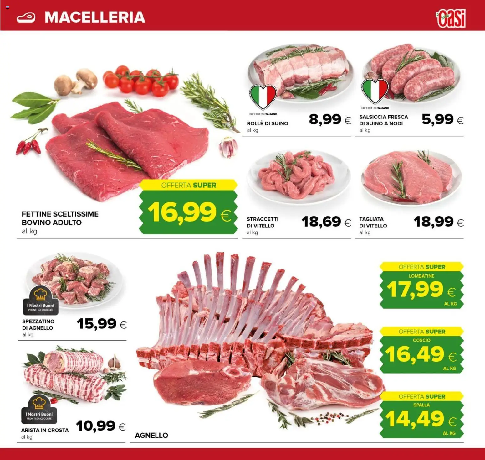 Volantino Oasi del 26.03.2026 | Pagina: 15 | Prodotti: Suino, Salsiccia, Vitello, Agnello
