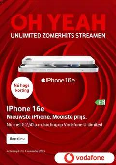 Vodafone - Black Friday kennisgeving - Voorbeeld van een folder van Vodafone, geldig van 04.08.2025