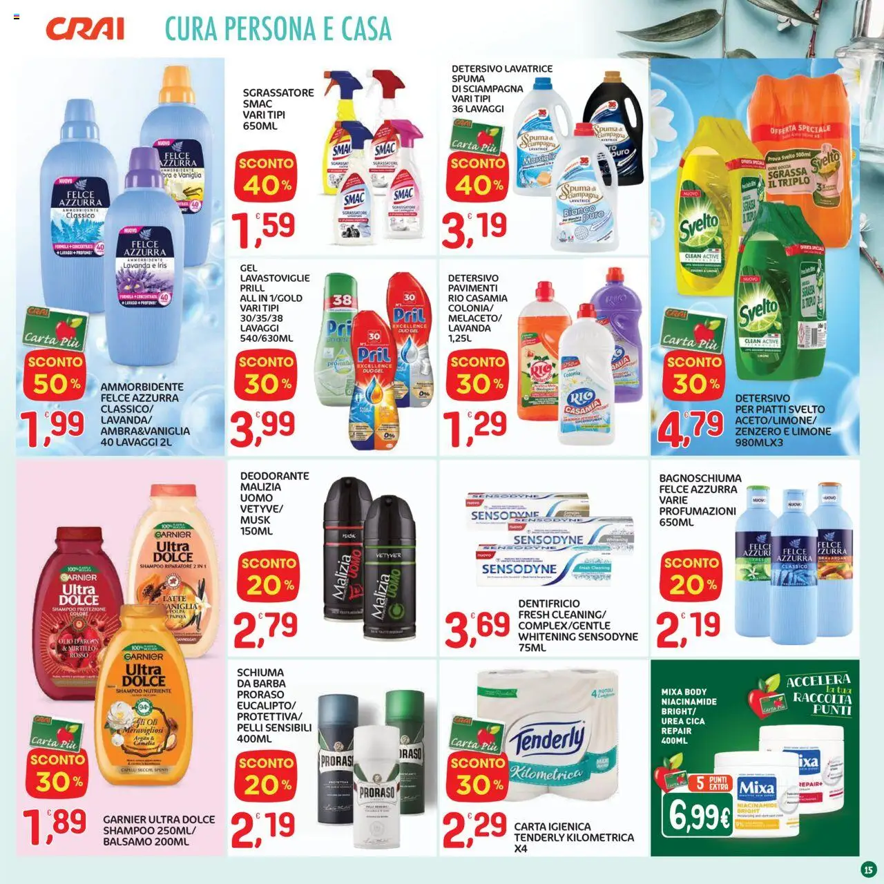 Volantino CRAI del 07.08.2025 | Pagina: 15 | Prodotti: Shampoo, Deodorante, Limone, Lavanda