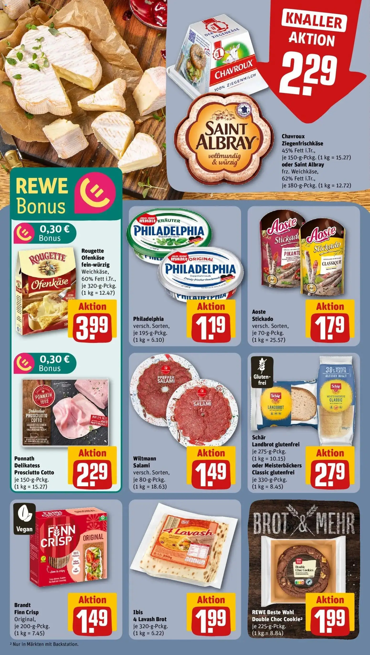 Rewe prospekt Niefern - Öschelbronn	 – gültig ab 16.02.2026 | Seite: 16 | Produkte: Ziegenkäse, Rougette ofenkase, Brot, Salami