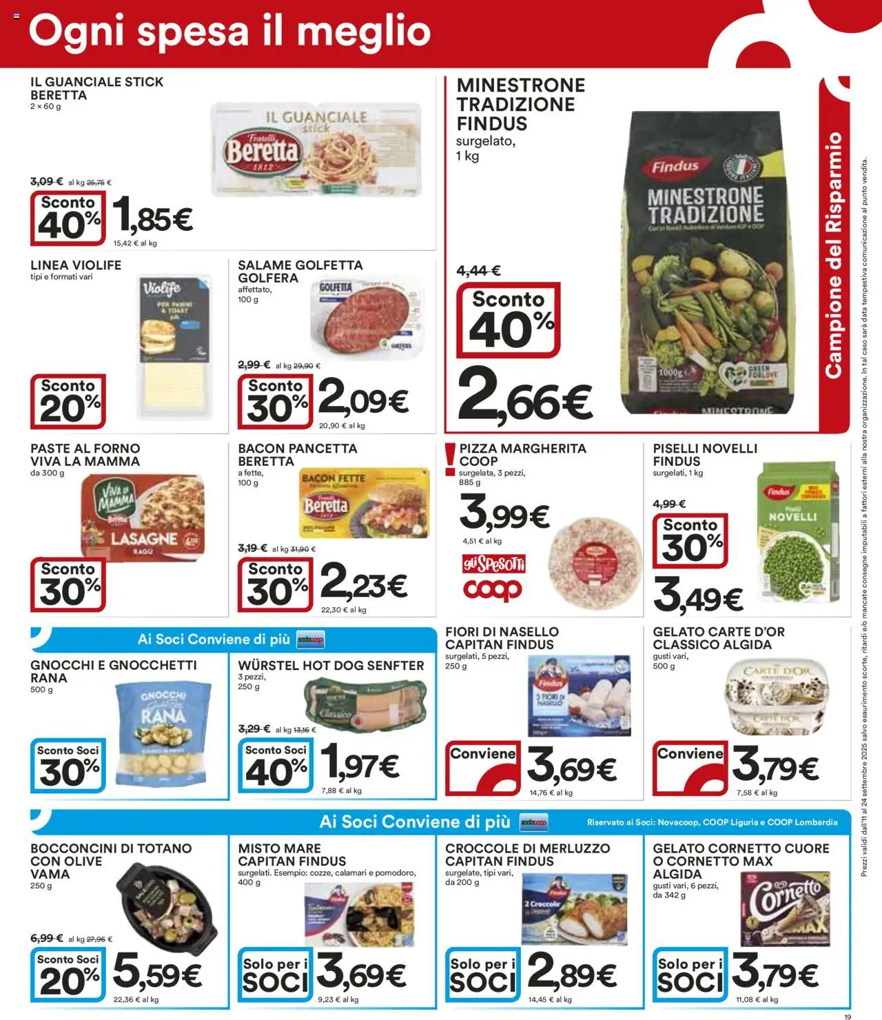 Volantino Ipercoop del 11.09.2025 | Pagina: 19 | Prodotti: Gelato, Olive, Data, Gnocchetti