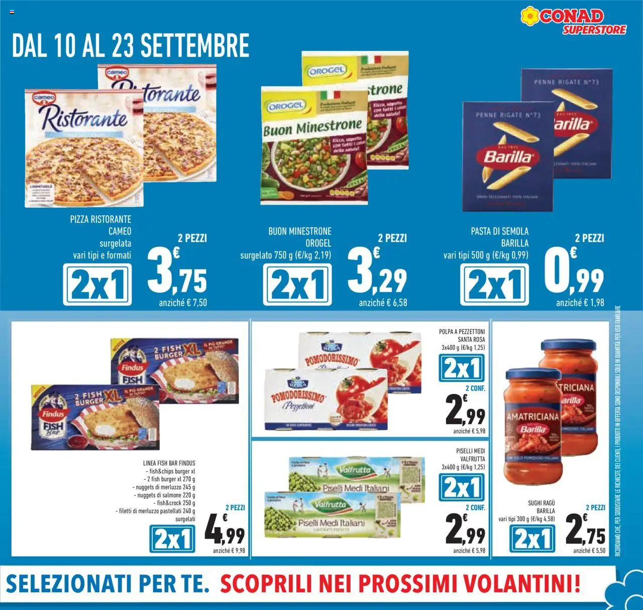 Volantino Conad del 10.09.2025 | Pagina: 3 | Prodotti: Minestrone, Nuggets, Pasta, Penne