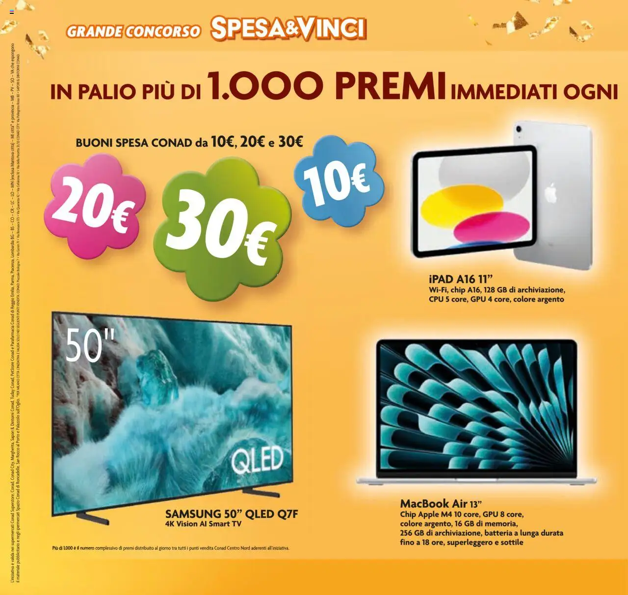 Volantino Conad del 08.10.2025 | Pagina: 4 | Prodotti: Macbook air, Laptop, Tablet, Samsung