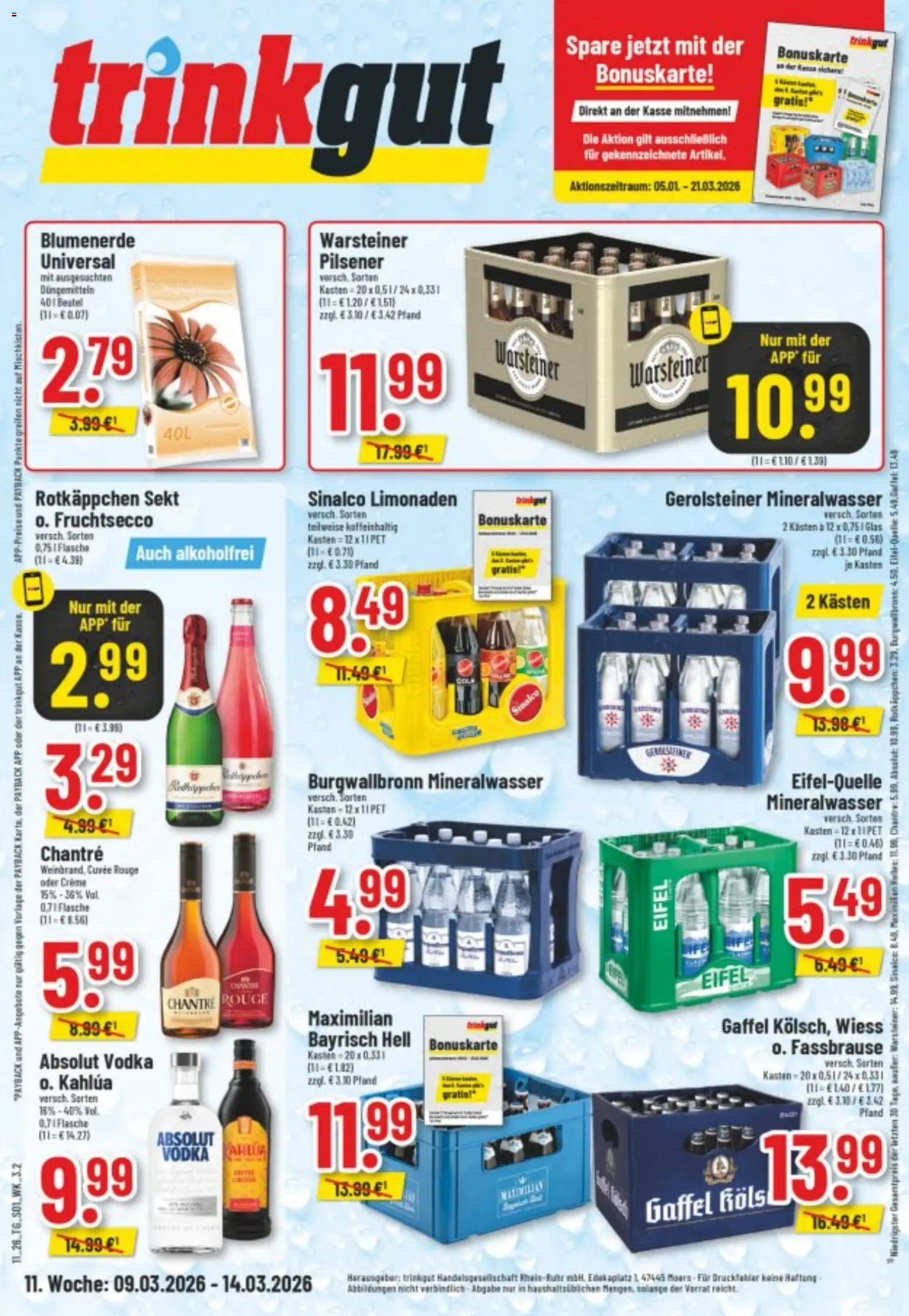 Trinkgut Prospekt 	 – gültig ab 09.03.2026 | Seite: 1 | Produkte: Rotkappchen sekt, Sinalco, Rouge, Mineralwasser
