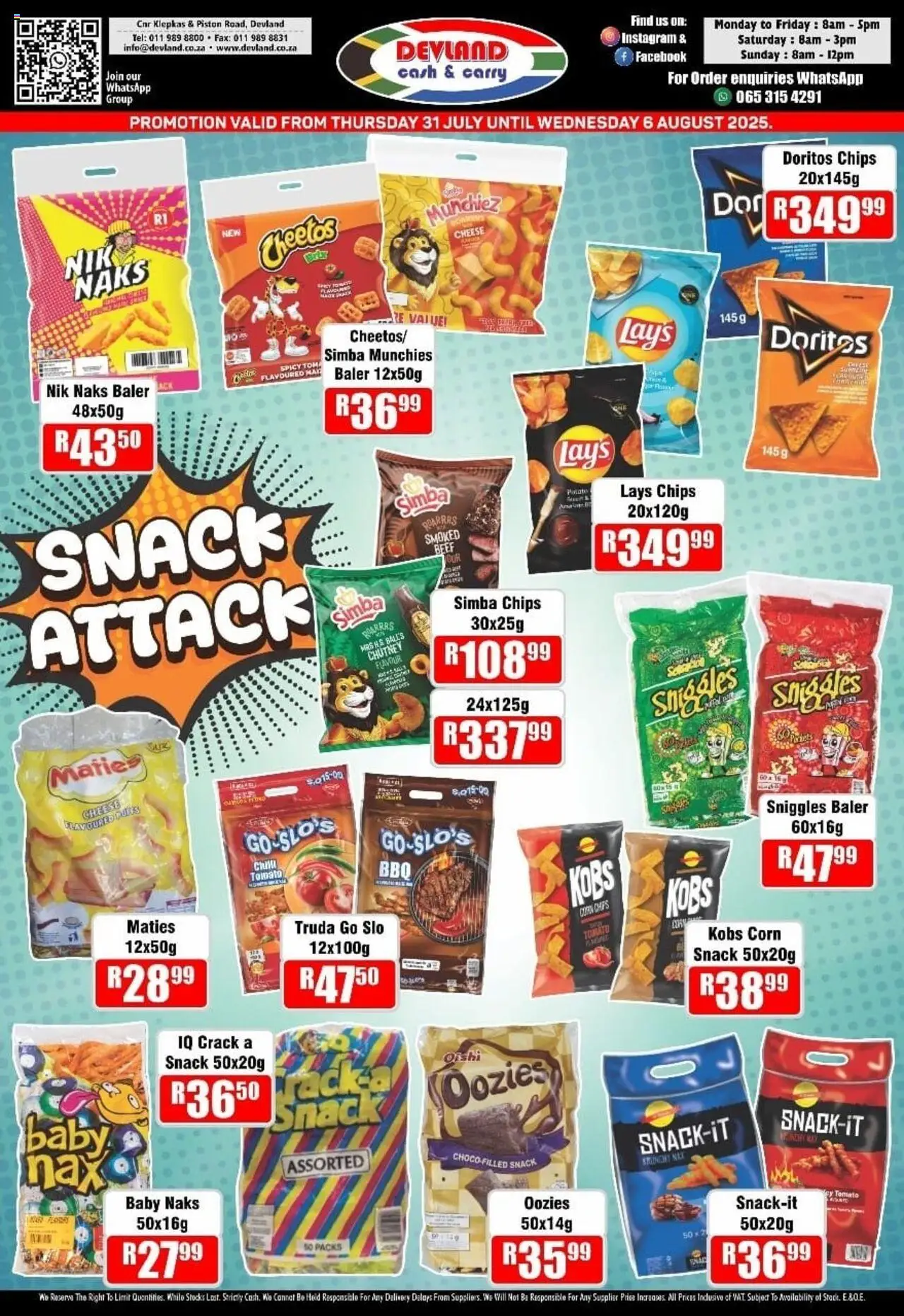 Devland Specials │ valid from 31.07.2025 | Page: 1 | Products: Corn, Chutney, Beef, Chips