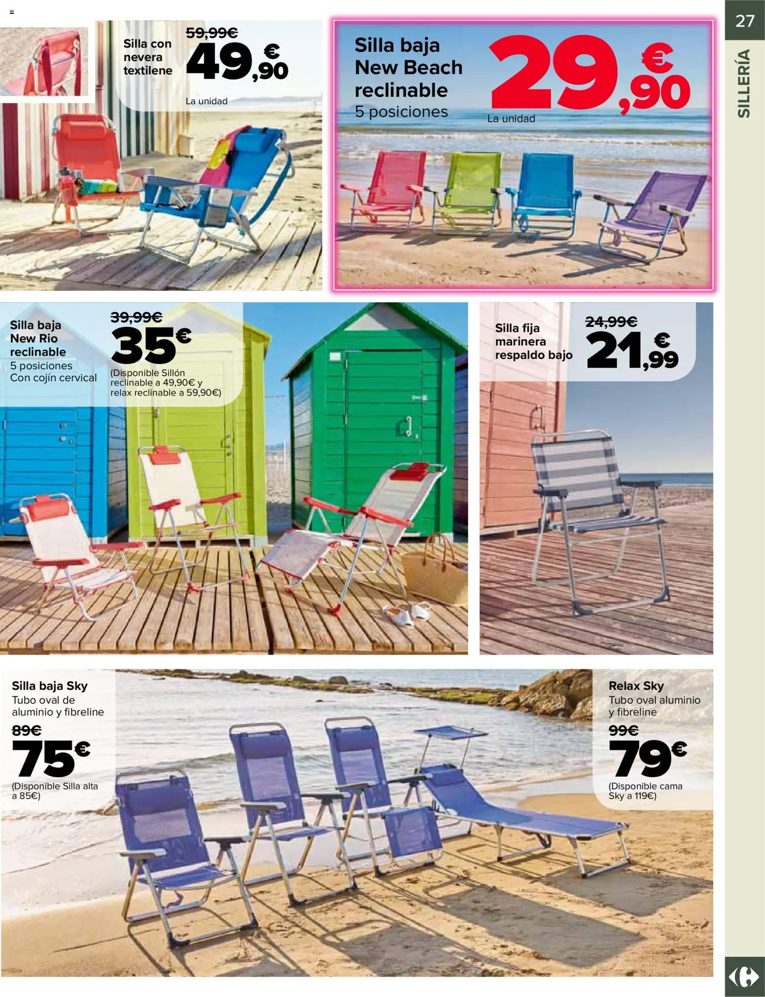 Carrefour Jardin │ válido desde el 14.04.2026 | Página: 27 | Productos: Nevera, Cojín, Sillón, Sillón reclinable