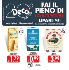 Anteprima del volantino Decò volantino Maxistore, Supermercati Lipari valido a partire dal 17.04.2026