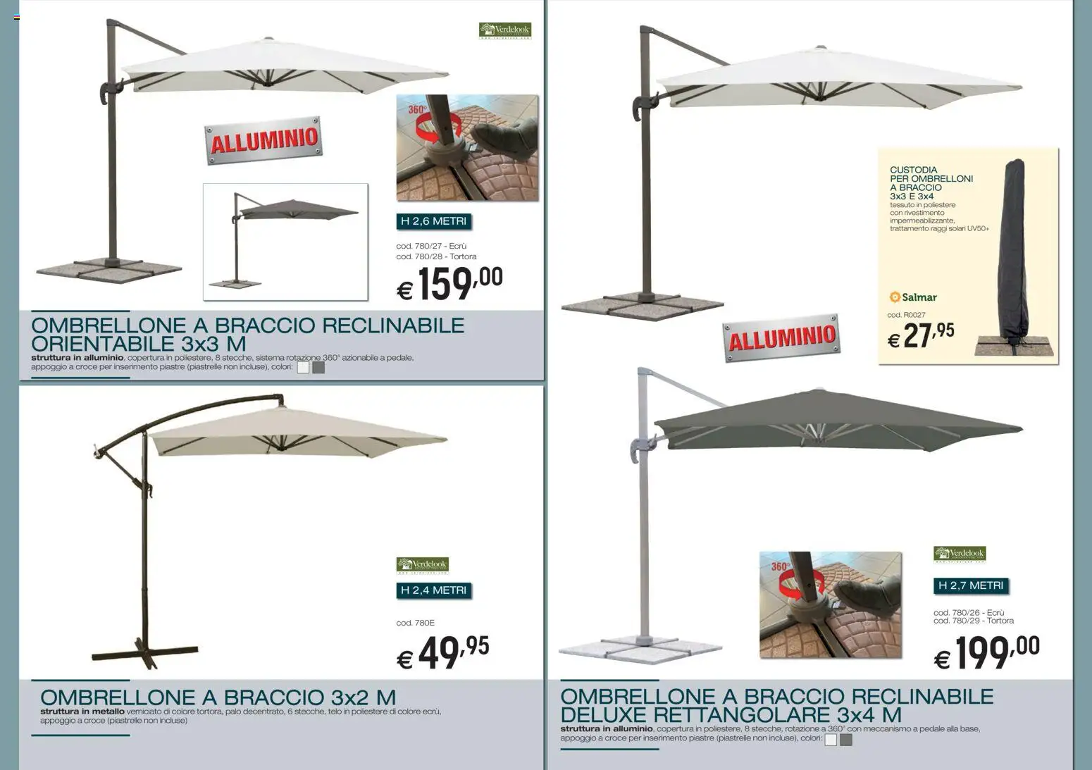 Volantino Brico OK del 05.03.2026 | Pagina: 4 | Prodotti: Ombrellone, Piastrelle, Alluminio