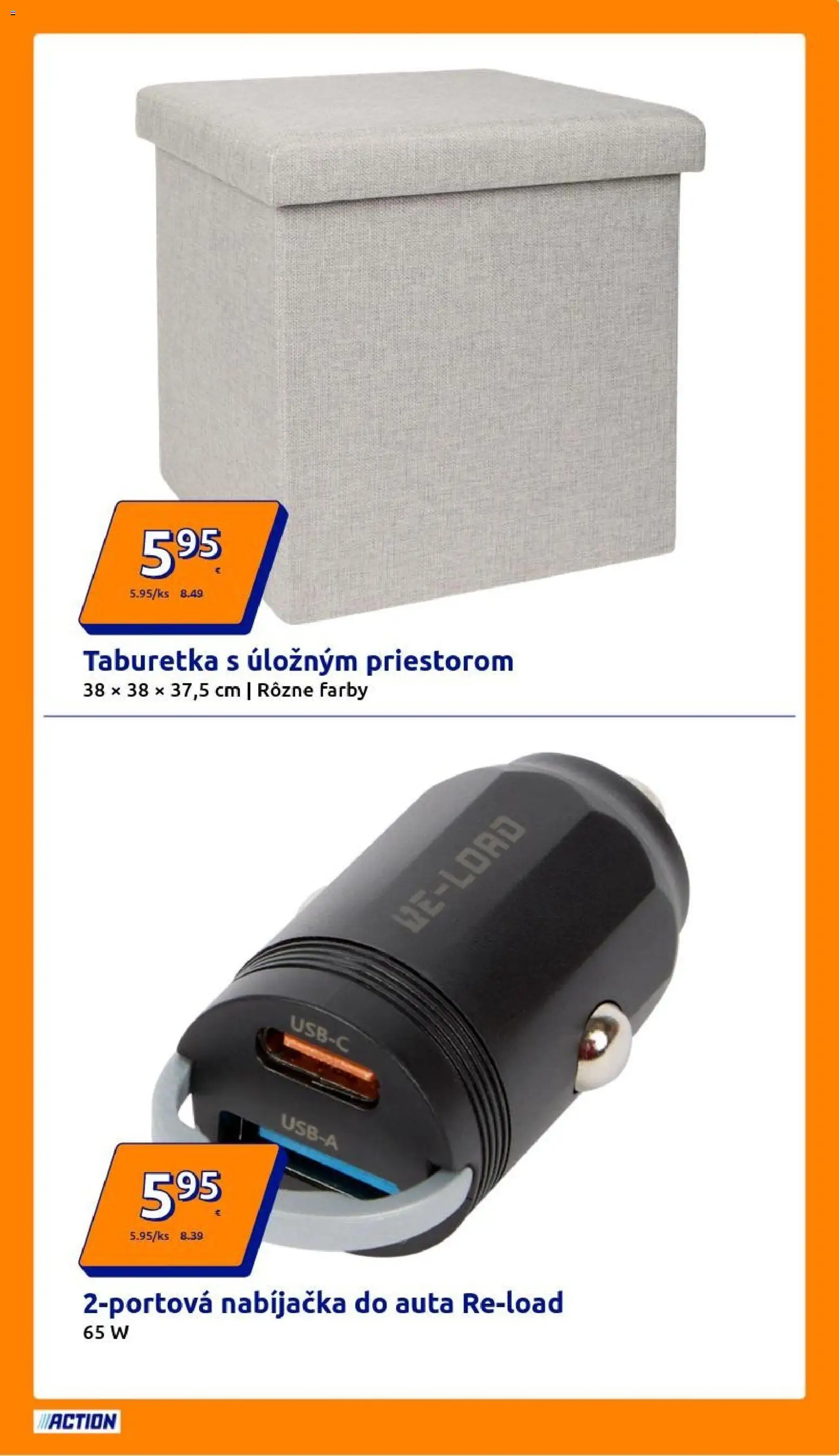 Nové Action akcie – leták je platný od 24.12.2025 | Strana: 17 | Produkty: Taburetka, Nabíjačka