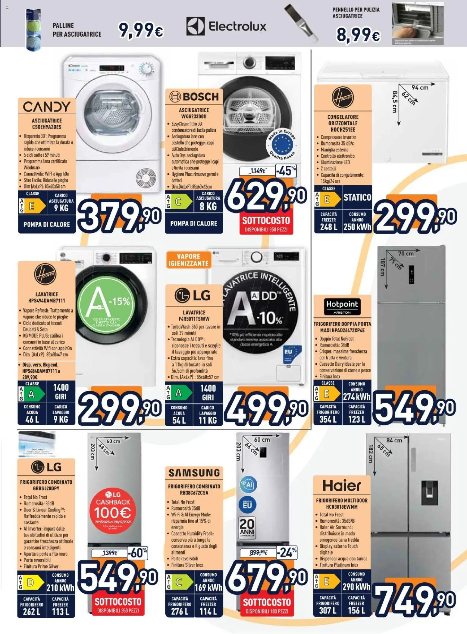 Volantino Unieuro del 05.12.2025 | Pagina: 23 | Prodotti: Pesce, Frutta, Asciugatrice, Frigorifero