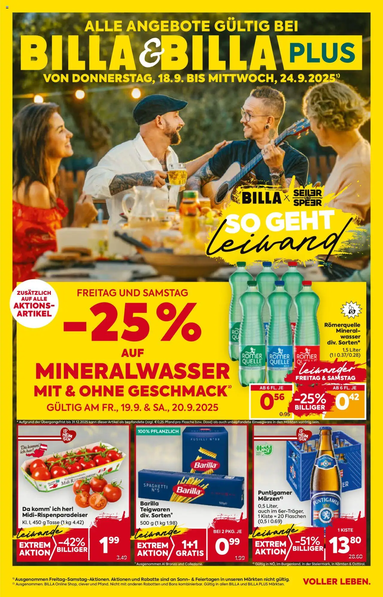 Billa Flugblatt - Steiermark gültig ab 18.09.2025 | Seite: 1 | Produkte: Wasser, Hajdina liszt
