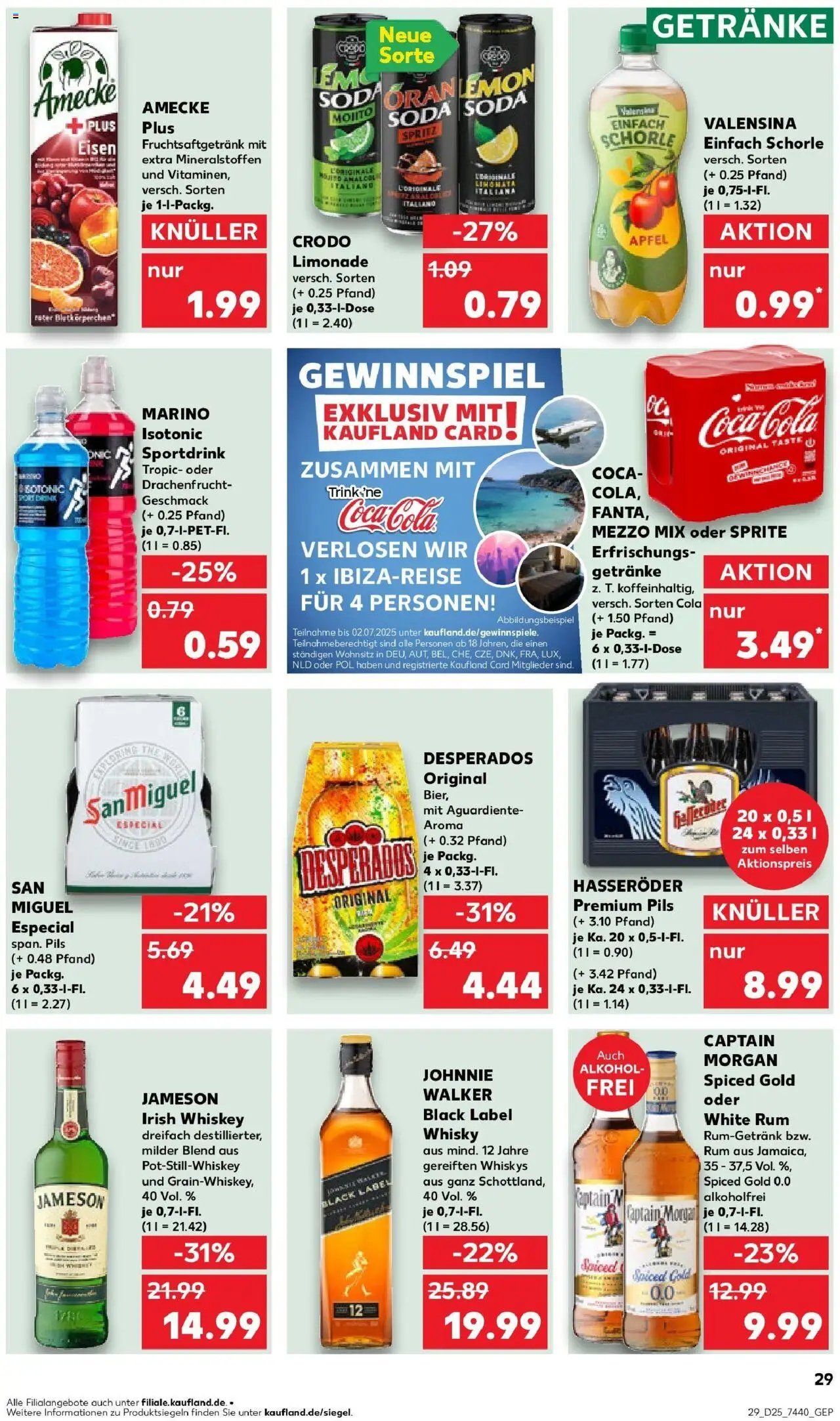 Kaufland prospekt Korbach	 - gültig ab dem 22.06.2025 | Seite: 42 | Produkte: Rum, Valensina, Captain morgan, Johnnie walker