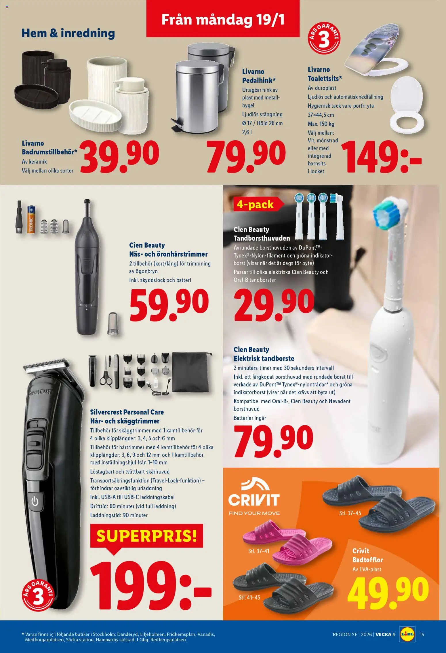 Lidl reklamblad aktuell från 19.01.2026 | Sida: 18 | Produkter: Tandborste, Hink, Batteri, Skäggtrimmer