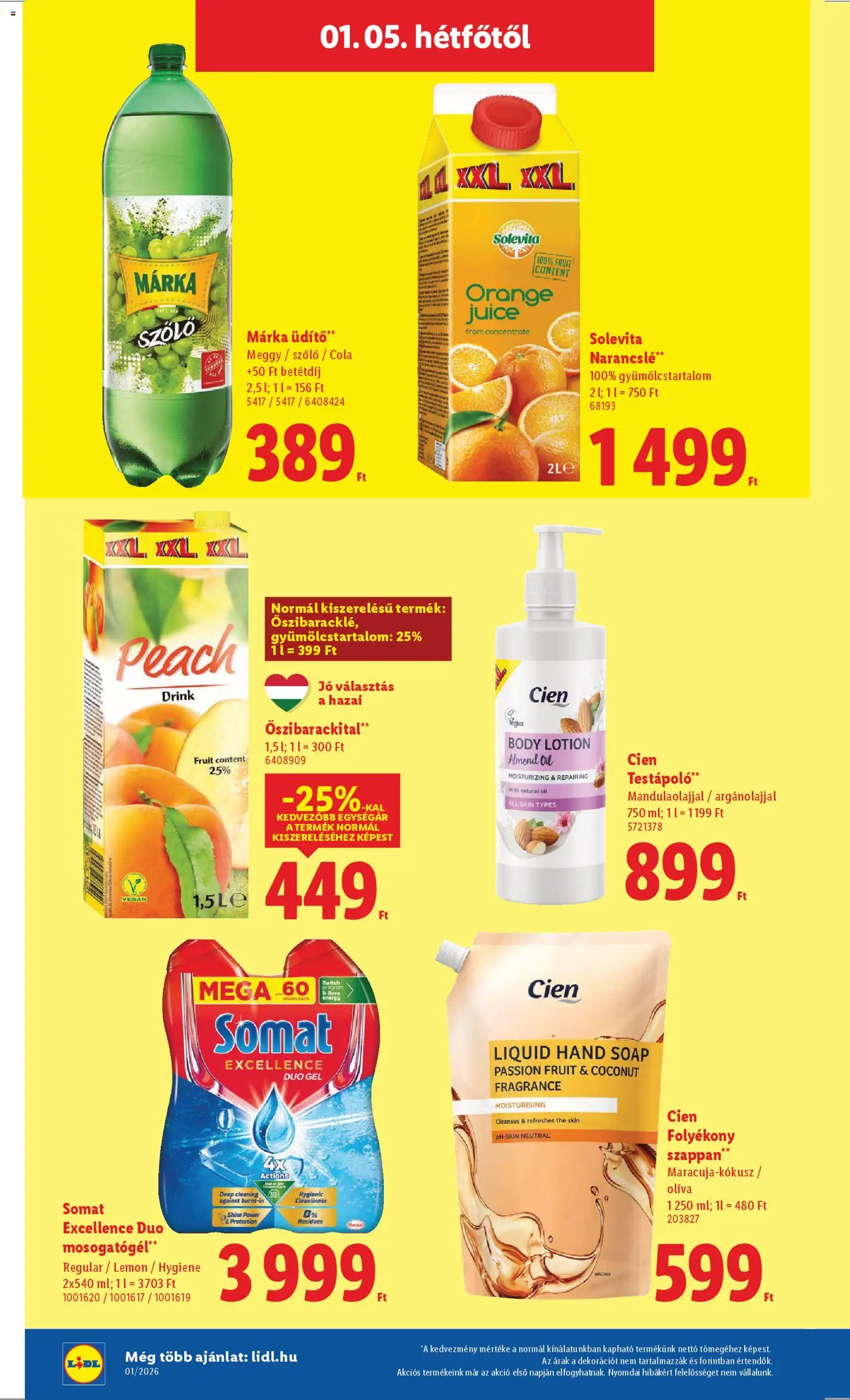 Lidl akciós ujság - amely érvényes a következő dátumtól: 02.01.2026 | Oldal: 60 | Termékek: Szőlő, Somat, Folyékony szappan, Testápoló