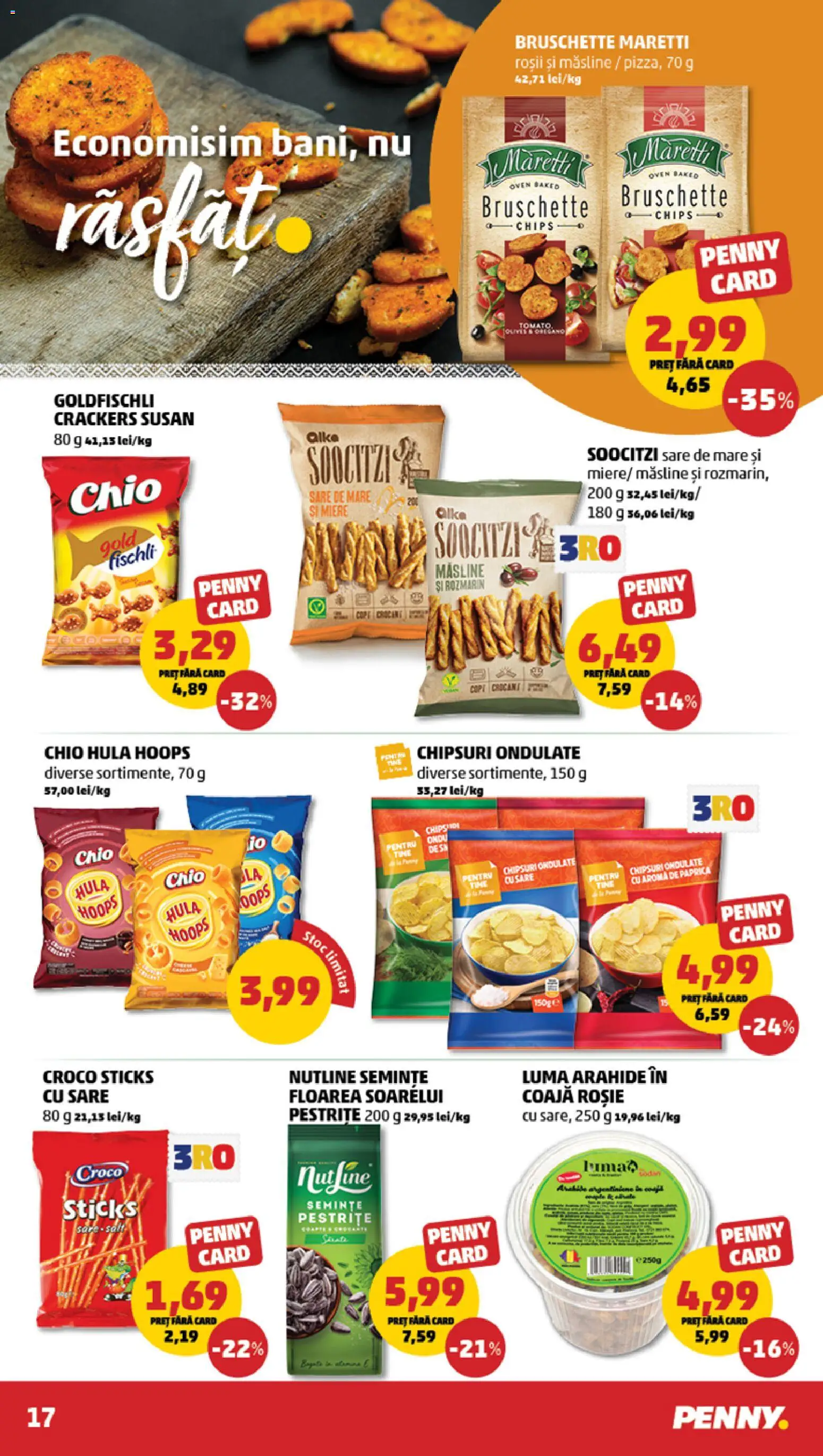 Noul catalog PENNY – valabil de la 18.02.2026 | Pagină: 17 | Produse: Măsline, Chipsuri, Bant, Sare