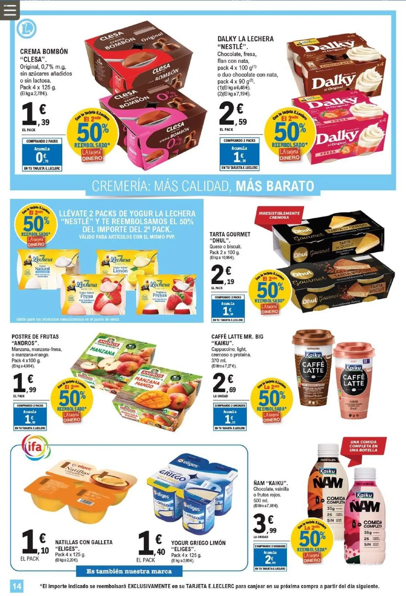 E.Leclerc folleto │ válido desde el 11.03.2026 | Página: 14 | Productos: Yogur, Μαγειρική εστία, Té, Ρούτερ