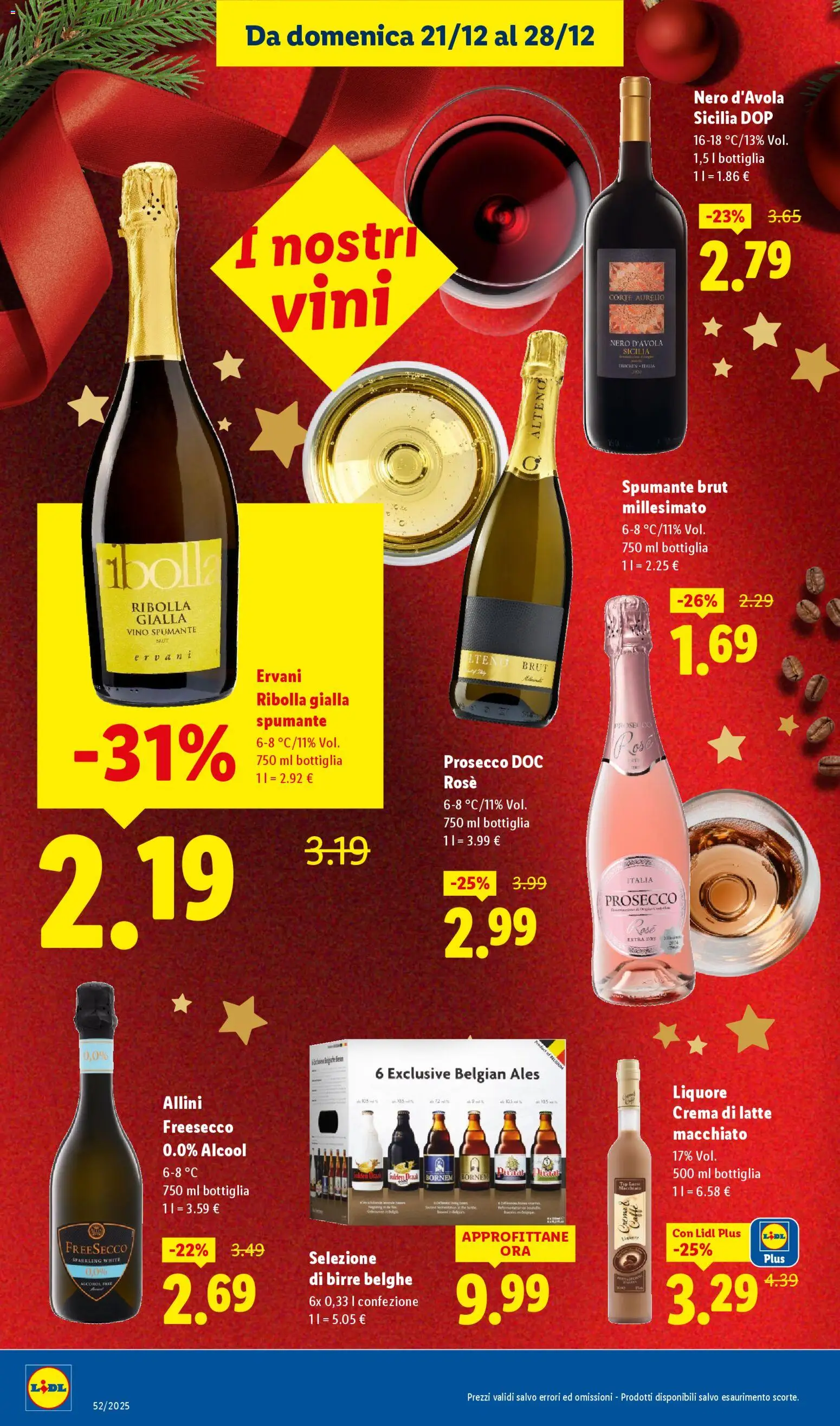 Volantino Lidl del 21.12.2025 | Pagina: 16 | Prodotti: Latte, Vino, Spumante, Bottiglia