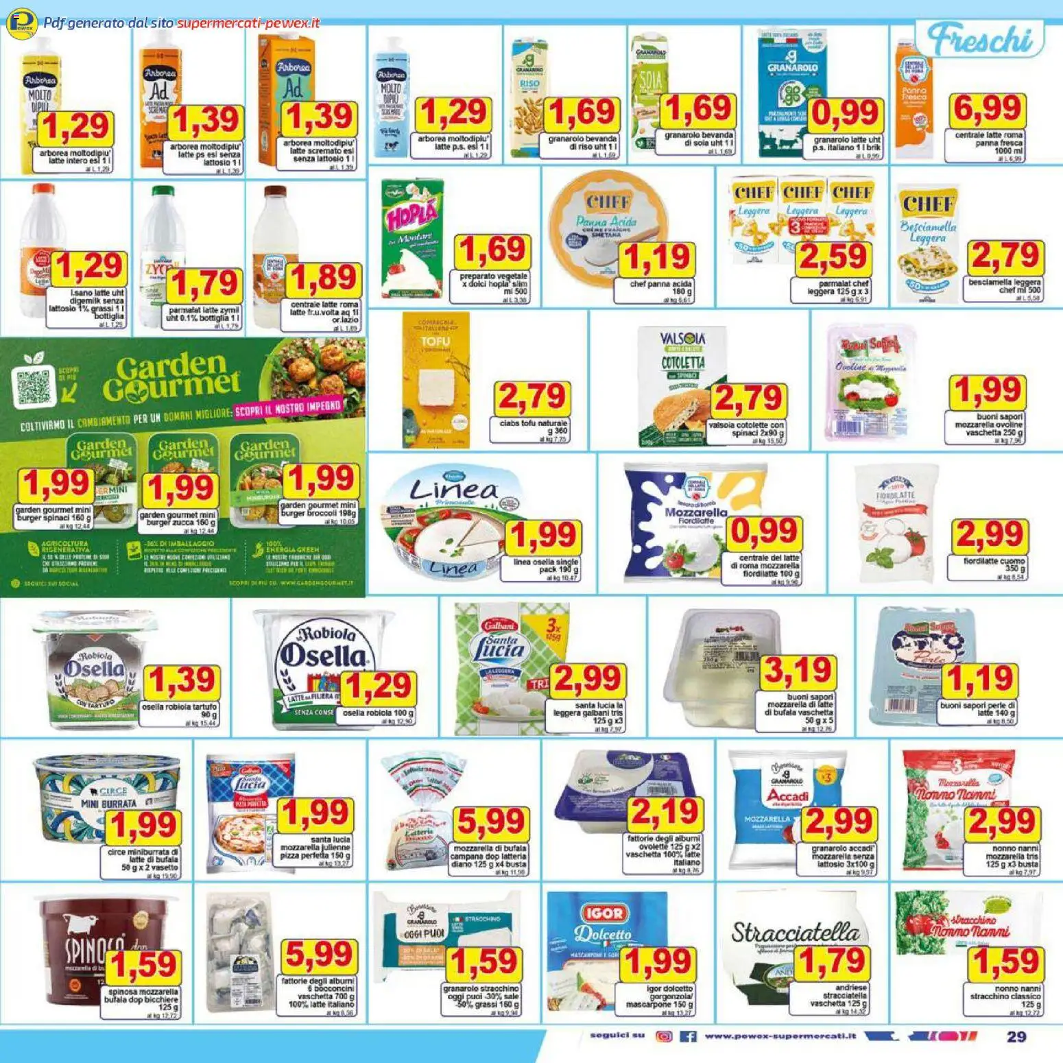 Volantino Pewex del 27.12.2025 | Pagina: 29 | Prodotti: Mozzarella senza lattosio, Pizza, Tonno, Bevanda di riso