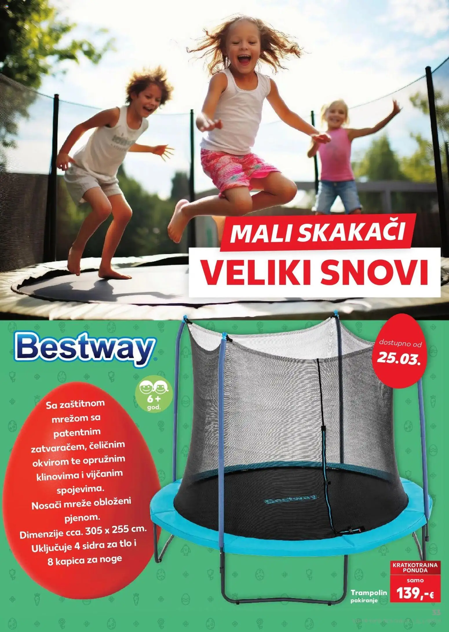 Kaufland katalog | vrijedi od 15.03.2026 | Stranica: 33 | Proizvodi: Trampolin