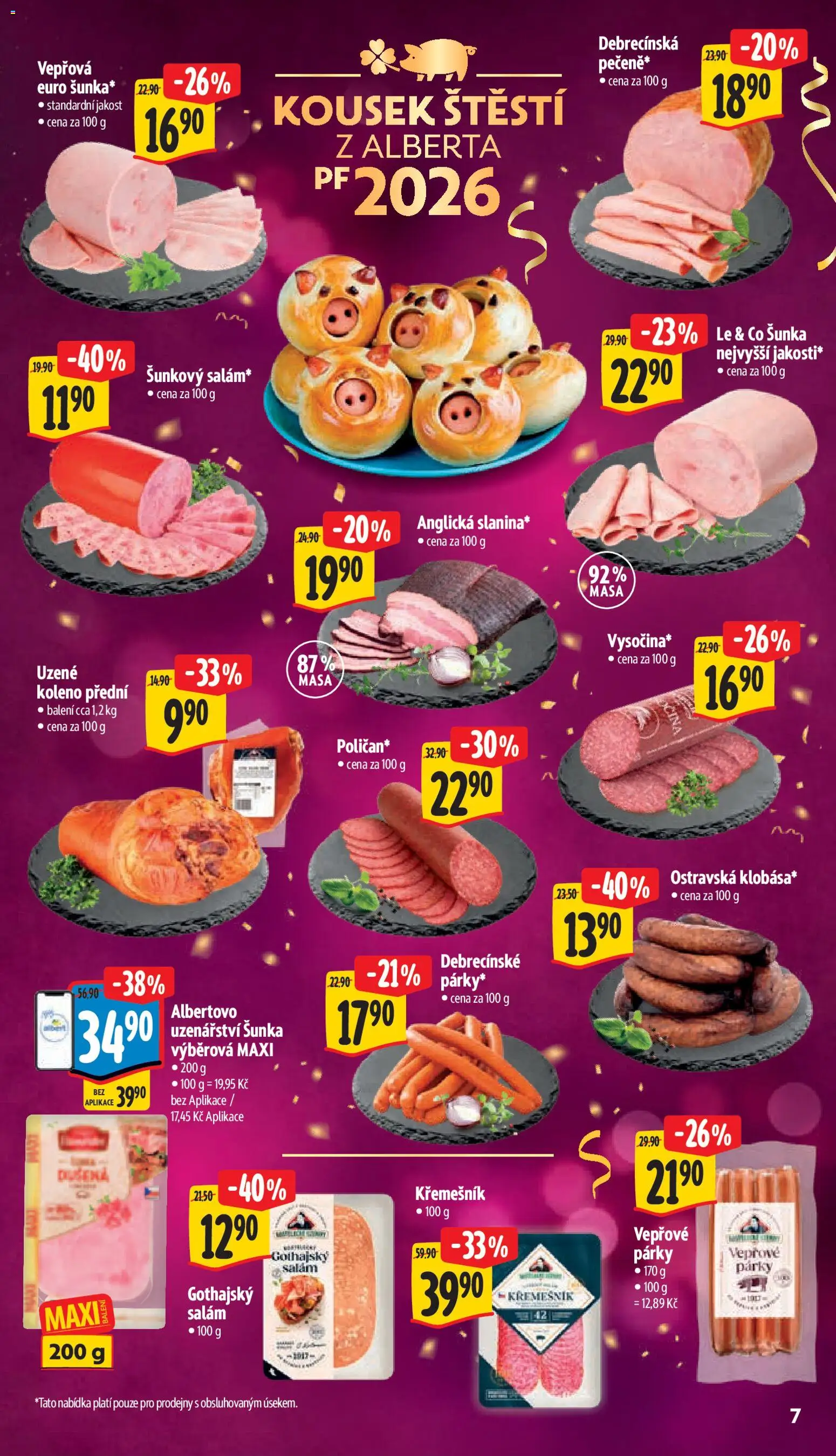 Albert leták - Supermarket od 27.12.2025 | Strana: 12 | Produkty: Salám, Šunka, Párky, Gothajský salám