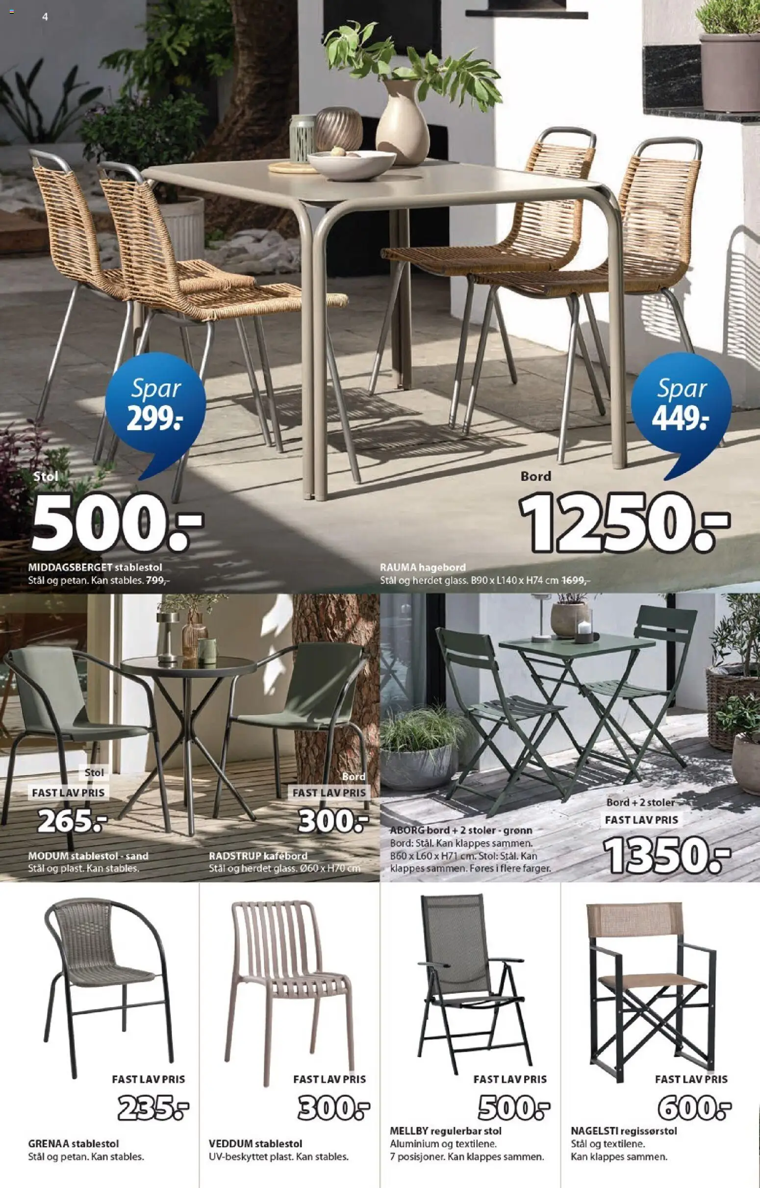 {H1} | Side: 4 | Produkter: Hagebord, Bord, Stol