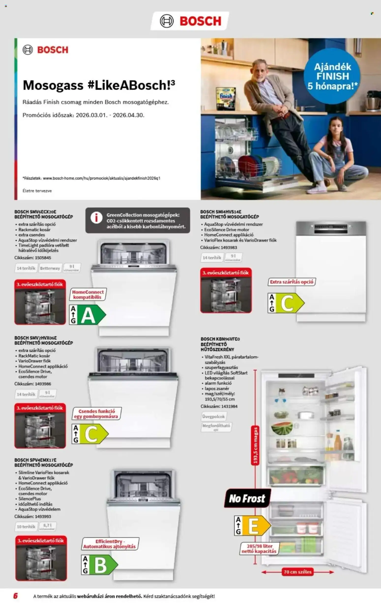 Media Markt akciós ujság - amely érvényes a következő dátumtól: 08.04.2026 | Oldal: 6 | Termékek: Evőeszköztartó, Hűtőszekrény, Mosogatógép, Kosár