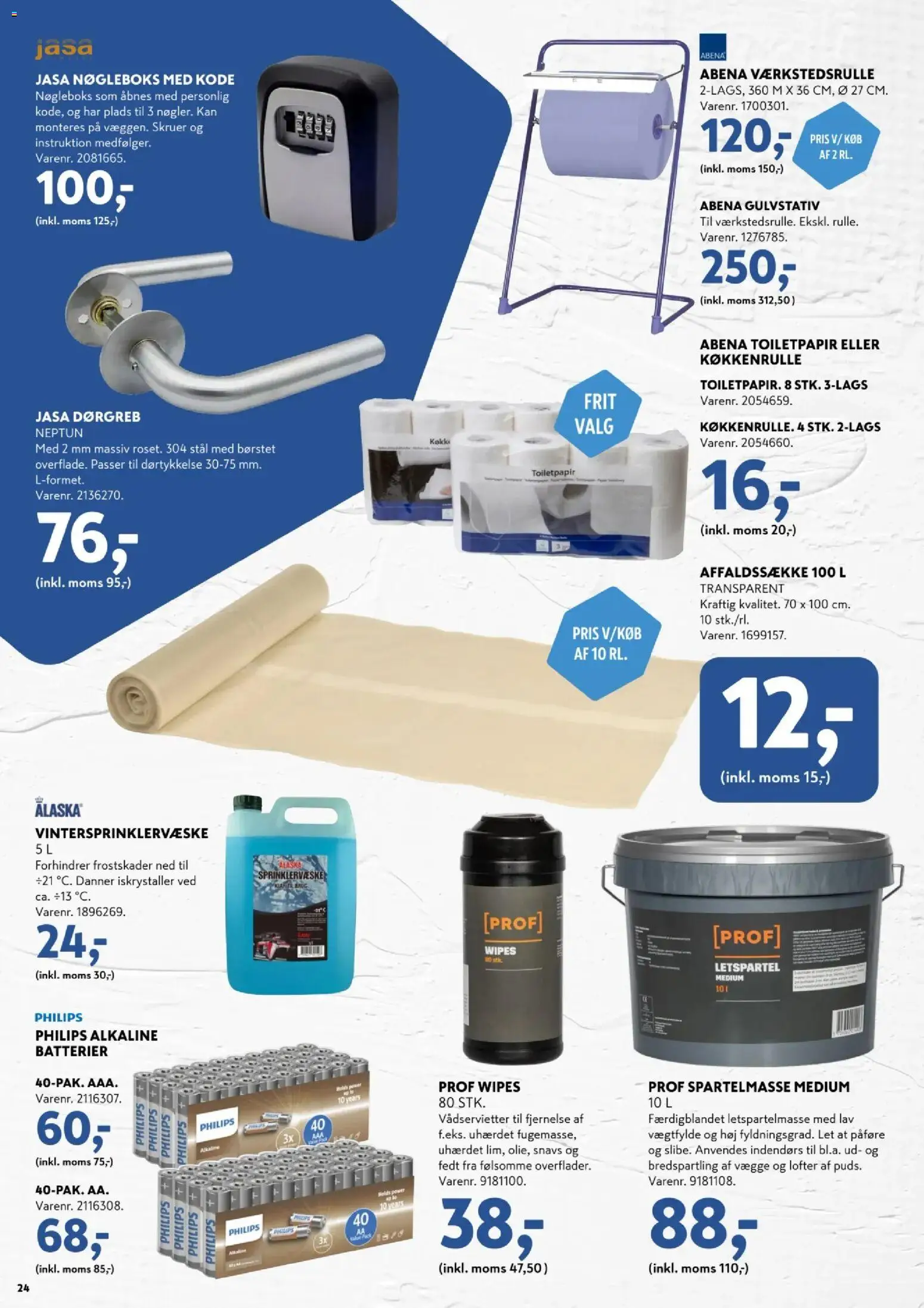 Davidsen tilbudsavis – gyldig fra 02.11.2025 | Side: 24 | Produkter: Batterier, Spartelmasse, Søm
