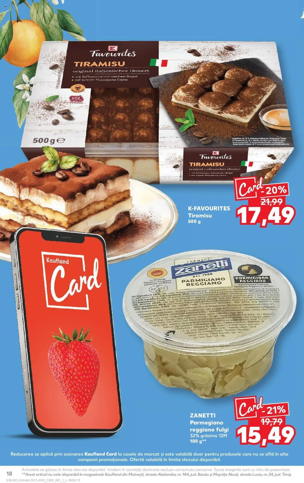 Noul catalog Kaufland – valabil de la 01.10.2025 | Pagină: 18 | Produse: Tiramisu, Mascarpone, Fulgi