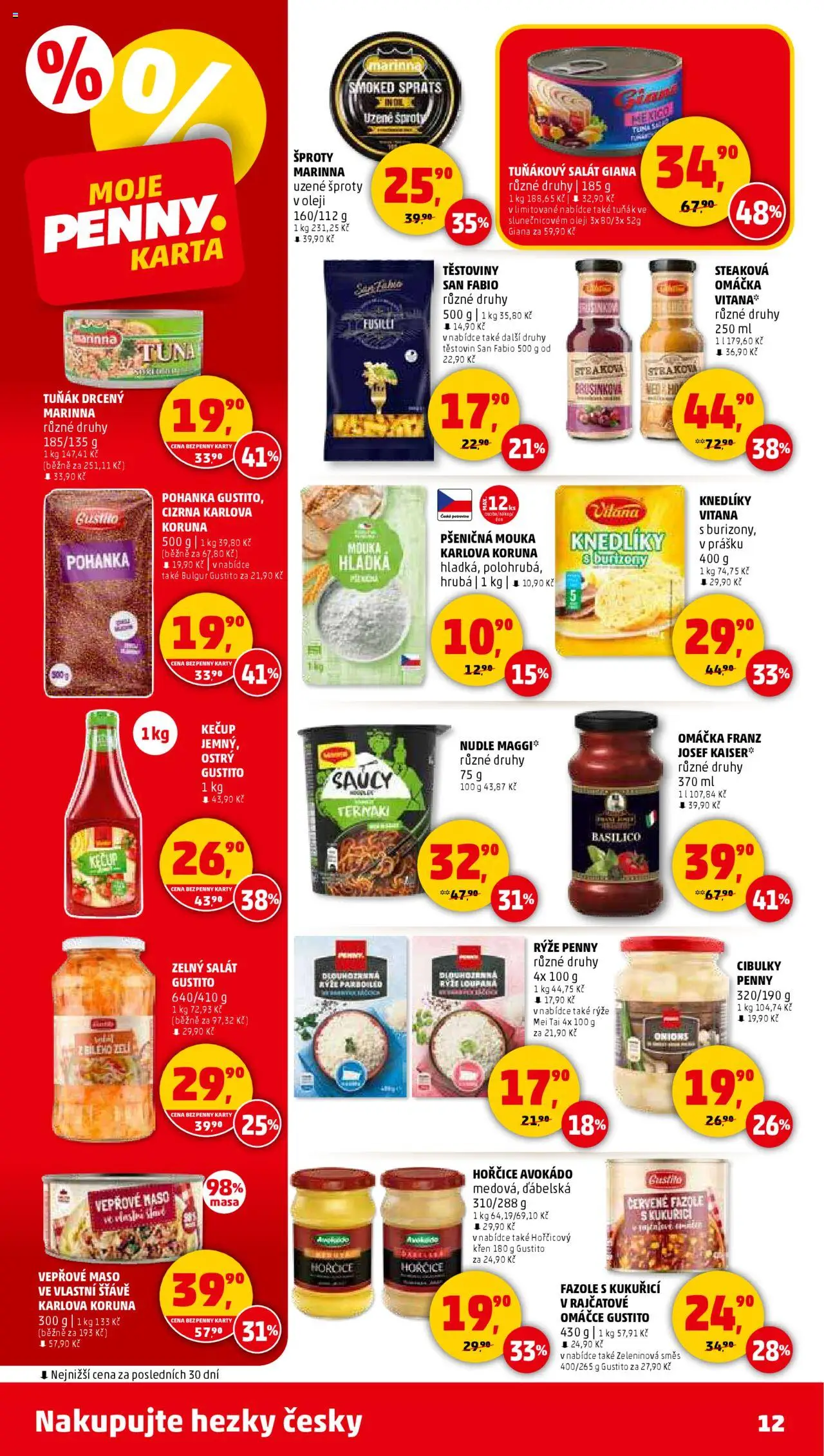 Penny Market leták - Čtvrtečník od 21.08.2025 | Strana: 12 | Produkty: Těstoviny, Salát, Cizrna, Maso