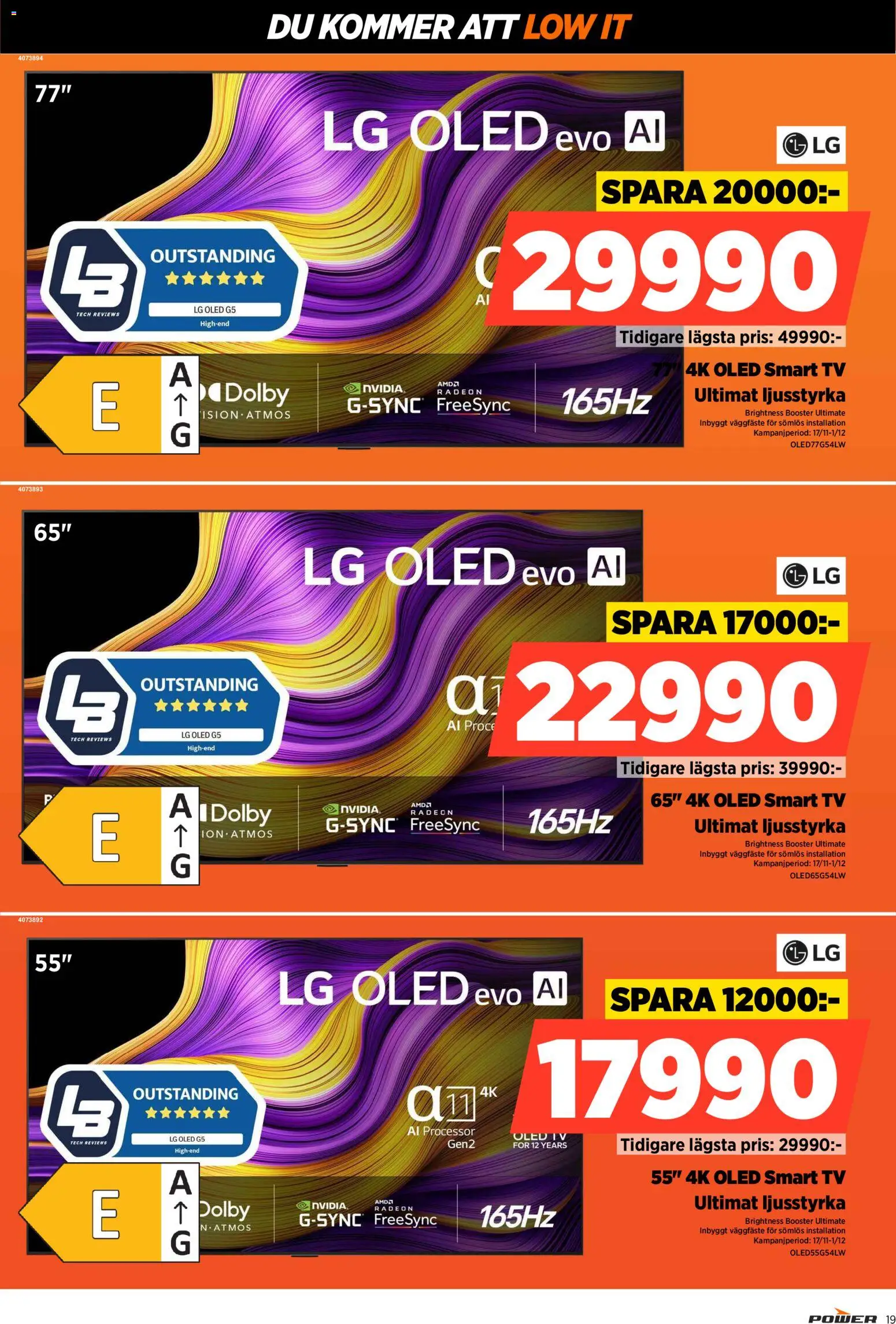 Power reklamblad aktuell från 17.11.2025 | Sida: 19 | Produkter: Smart tv, Tv