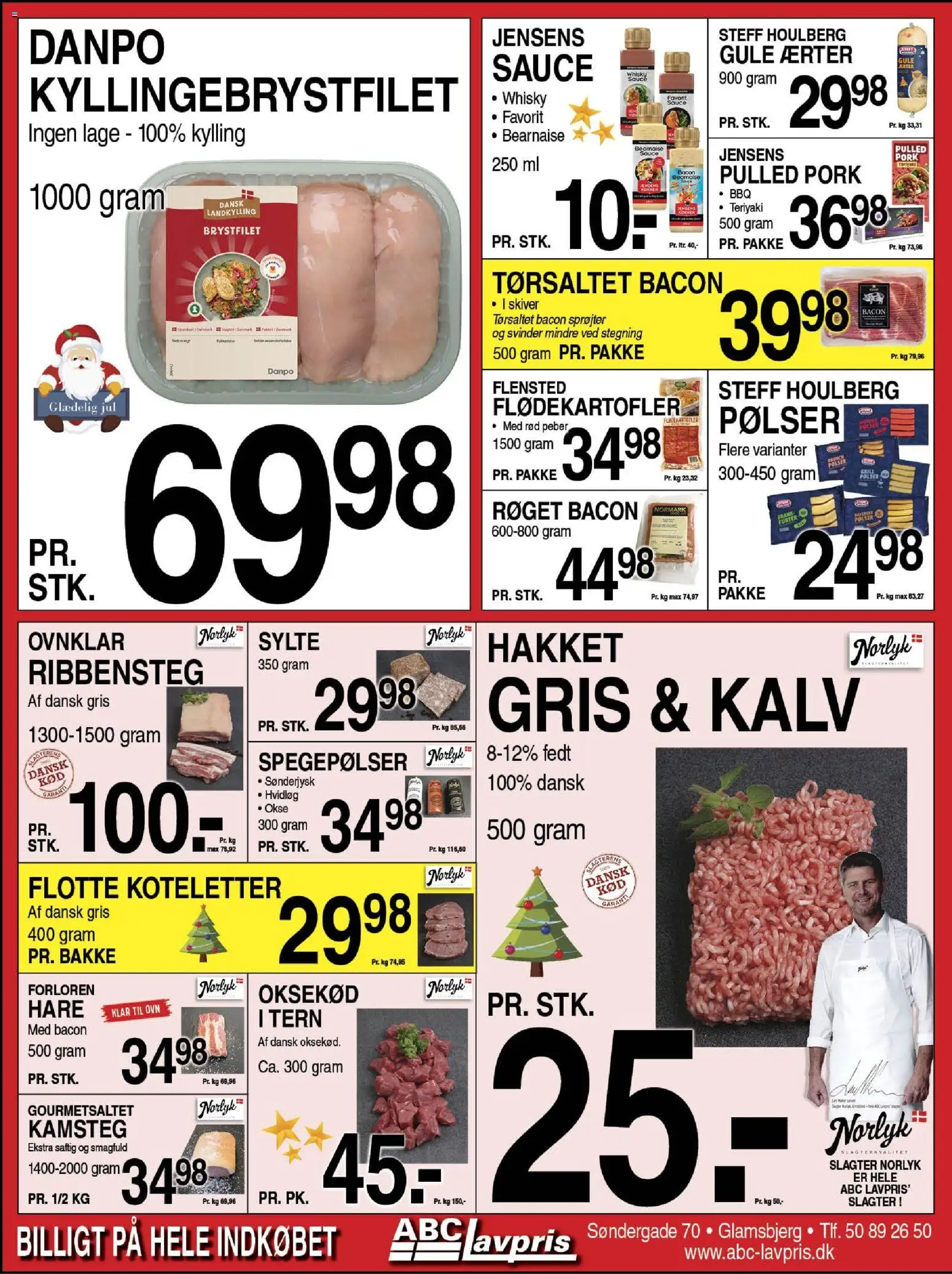Abc Lavpris tilbudsavis – gyldig fra 10.12.2025 | Side: 6 | Produkter: Pølser, Koteletter, Peber, Bacon